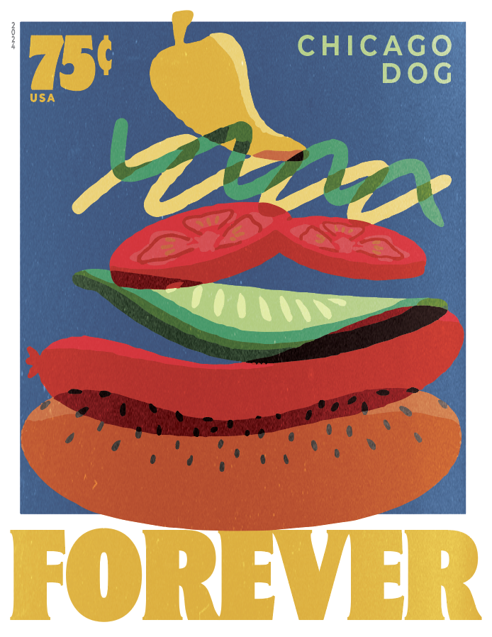 Classic Chicago Dog Stamp