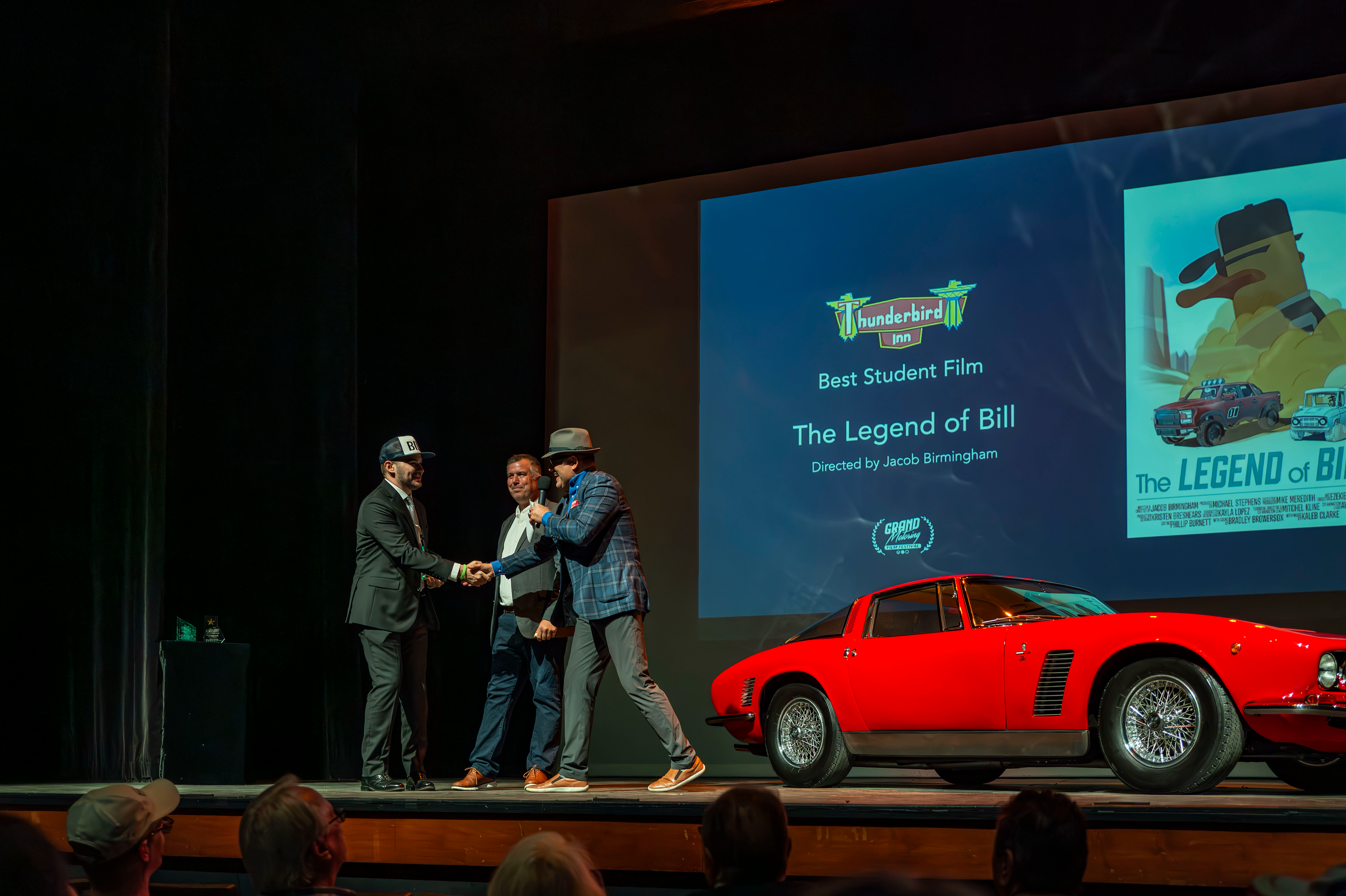 "The Legend of Bill" wins "Best Student Film" presented by The Thunderbird Inn at the Grand Motoring Film Festival in Hilton Head Island, NC.