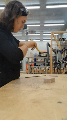 Sanding an arm piece