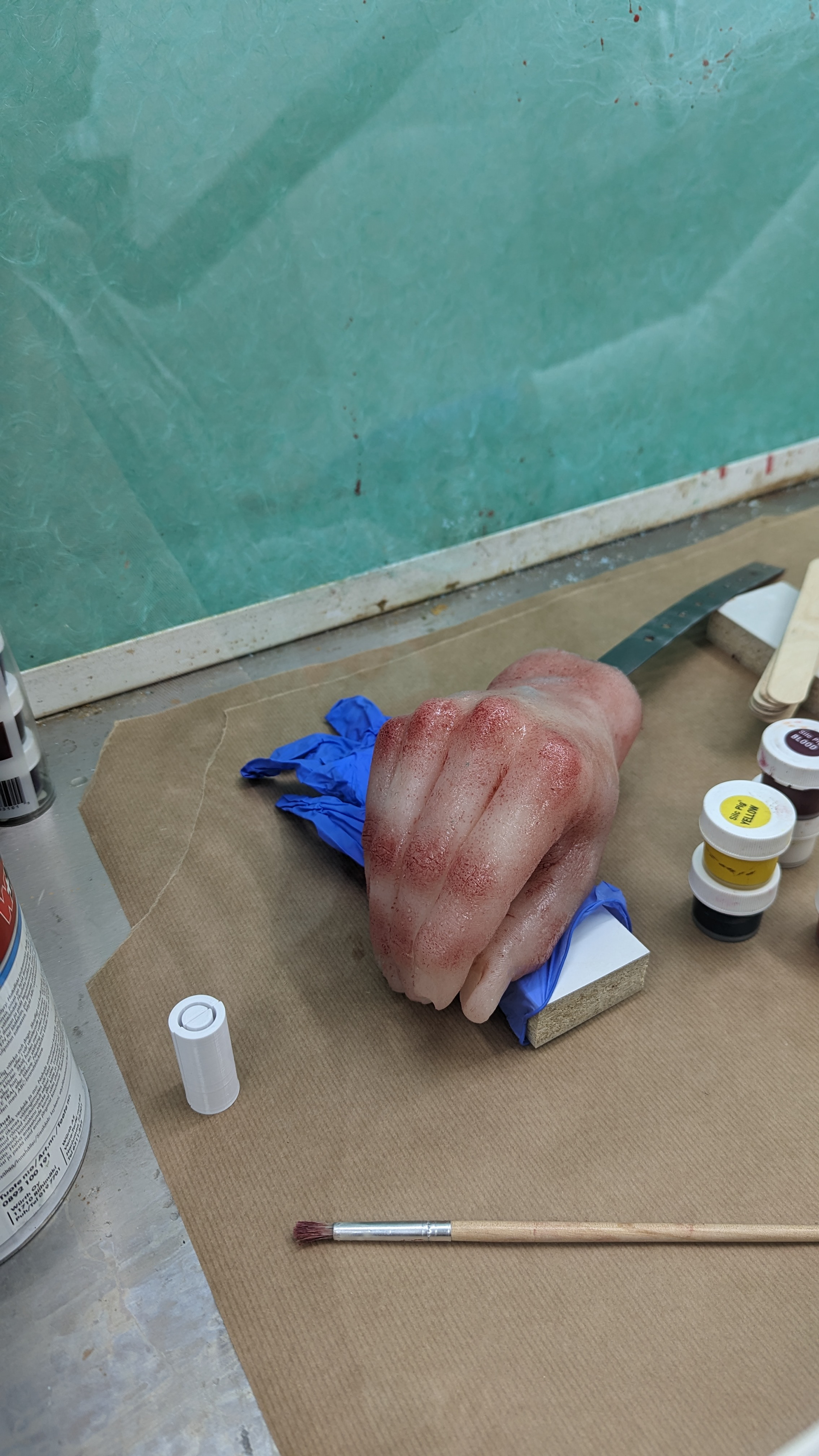 Painting the silicone hand