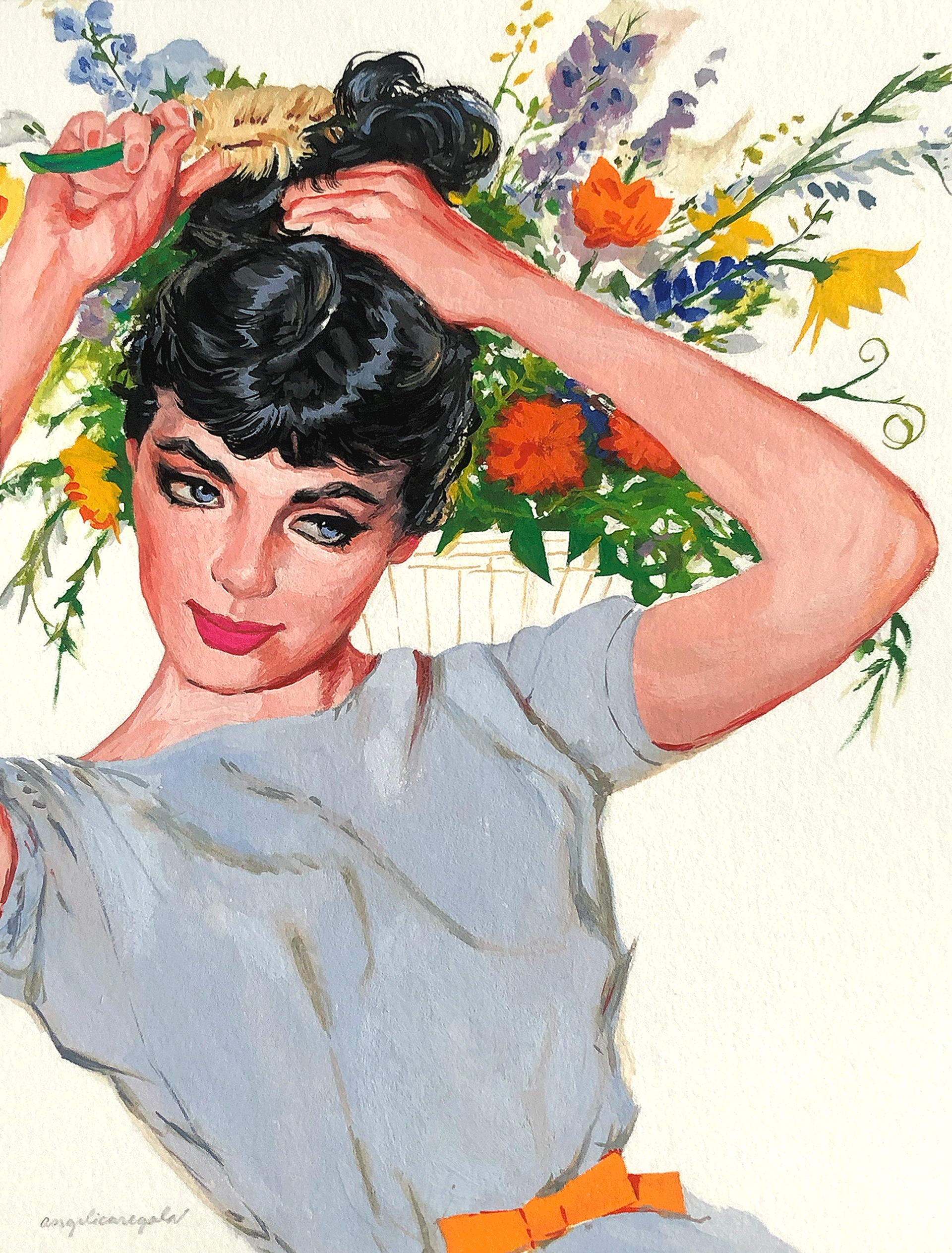 Art reference: Saturday Evening Post illustration by Lynn Buckham. (circa 1960s)