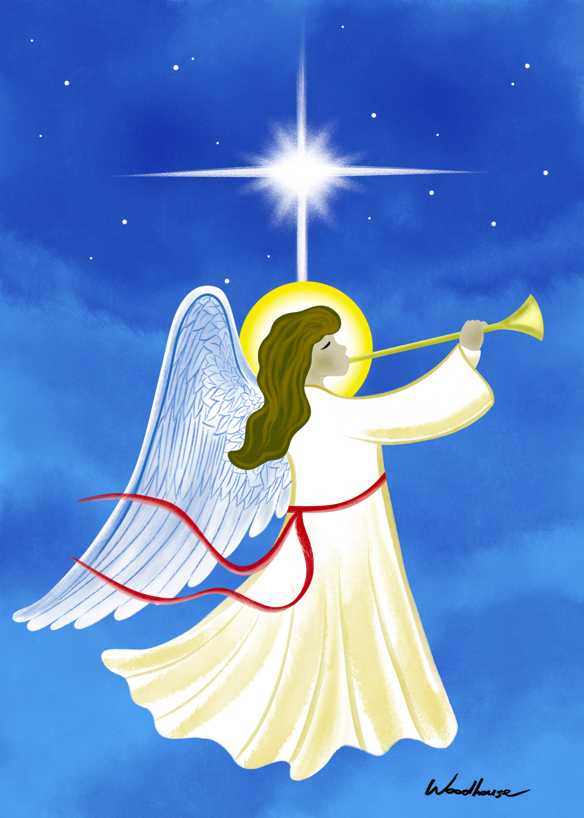 Christmas angel greeting card
