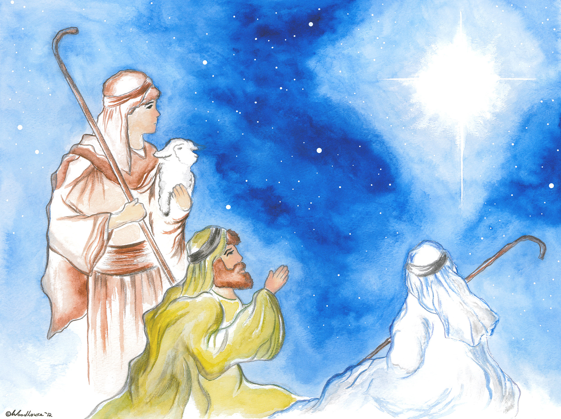 Christmas shepherds greeting card