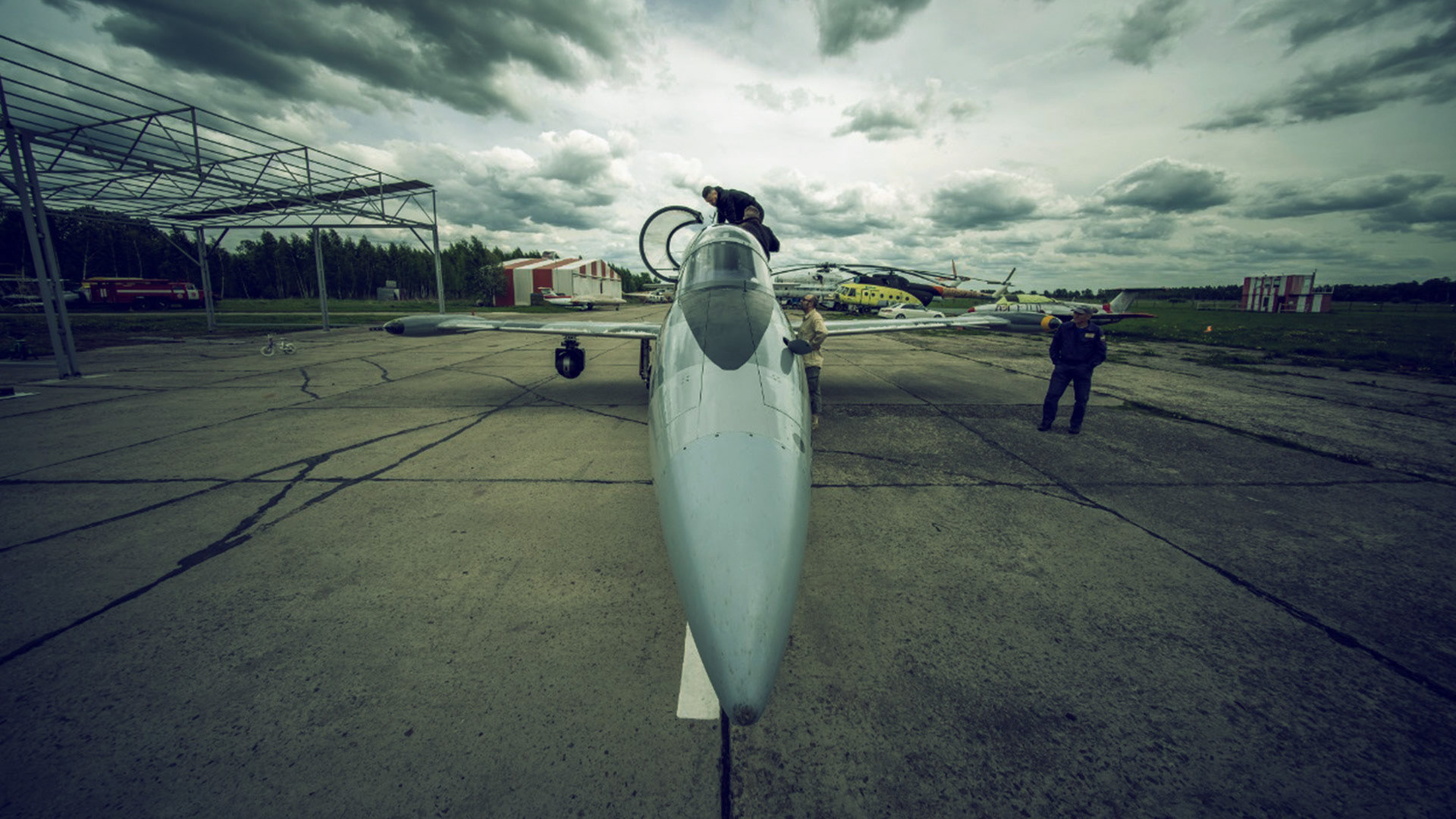The AX18 stabilized camera gimbal on a L39 Jet