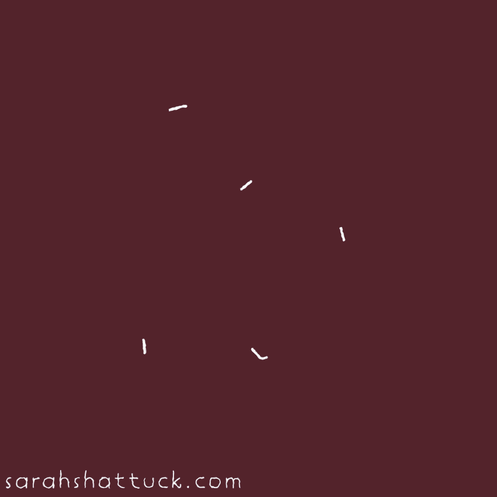 An animated gif of a human brain facing left, drawn in white over a red background. The brain appears as though it is being drawn in line by line.