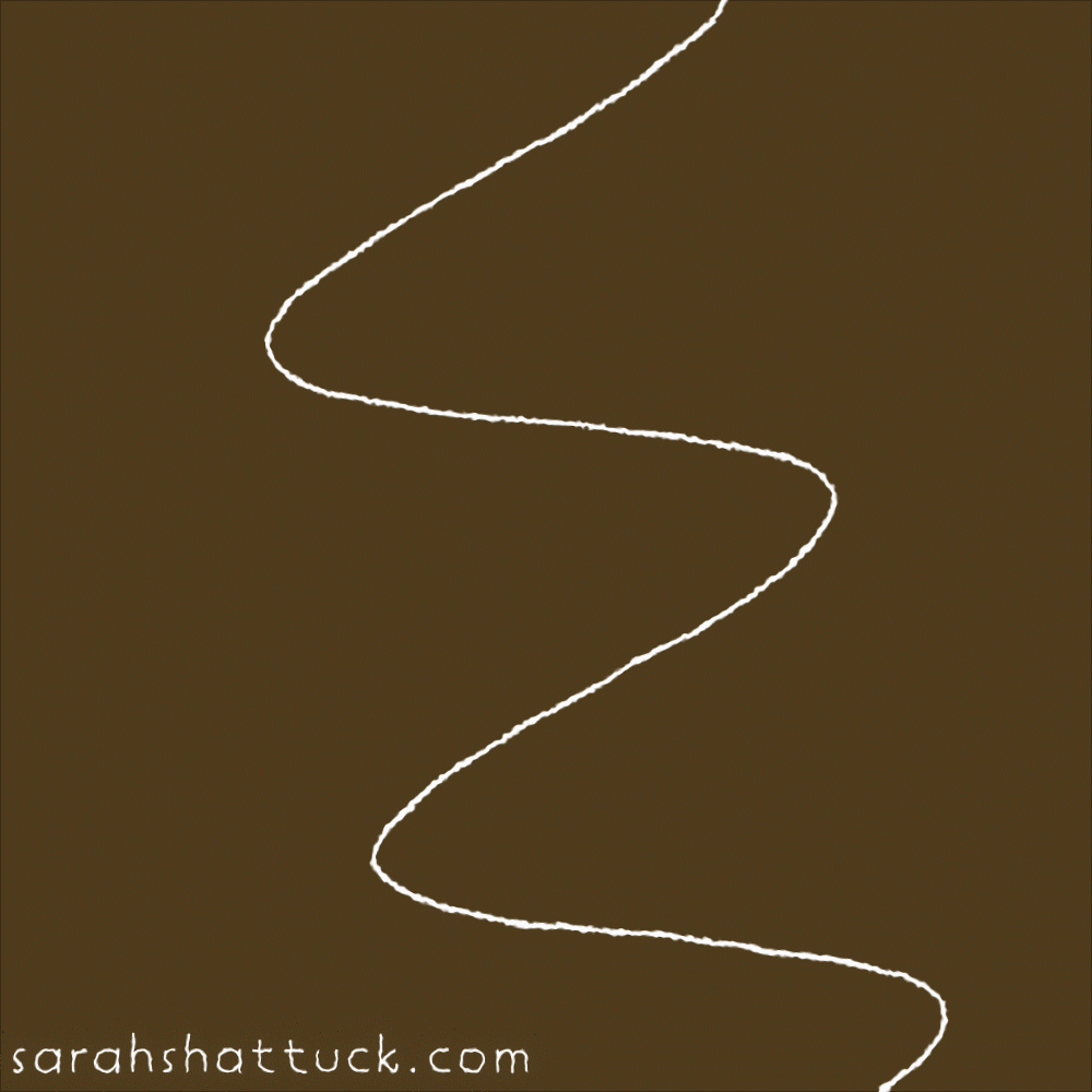 An animated gif of a gamma wave drawn in white over a gold background. It is represented as a sinuous line that oscillates in an upward direction.