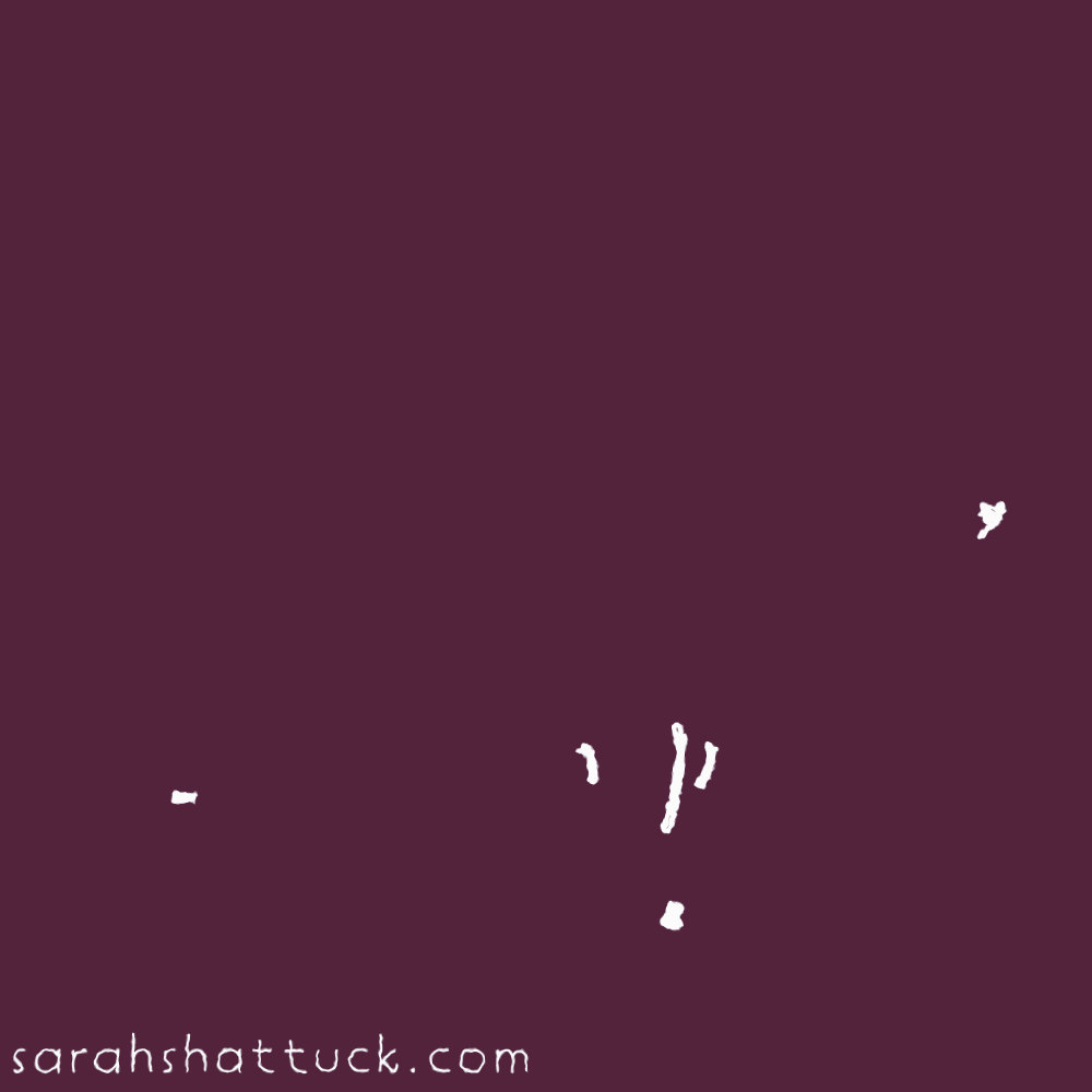 An animated gif of a titanosaurus skeleton, drawn in white over a magenta background. Its bones appear in chunks until the skeleton is complete, then it rears up on its back legs.