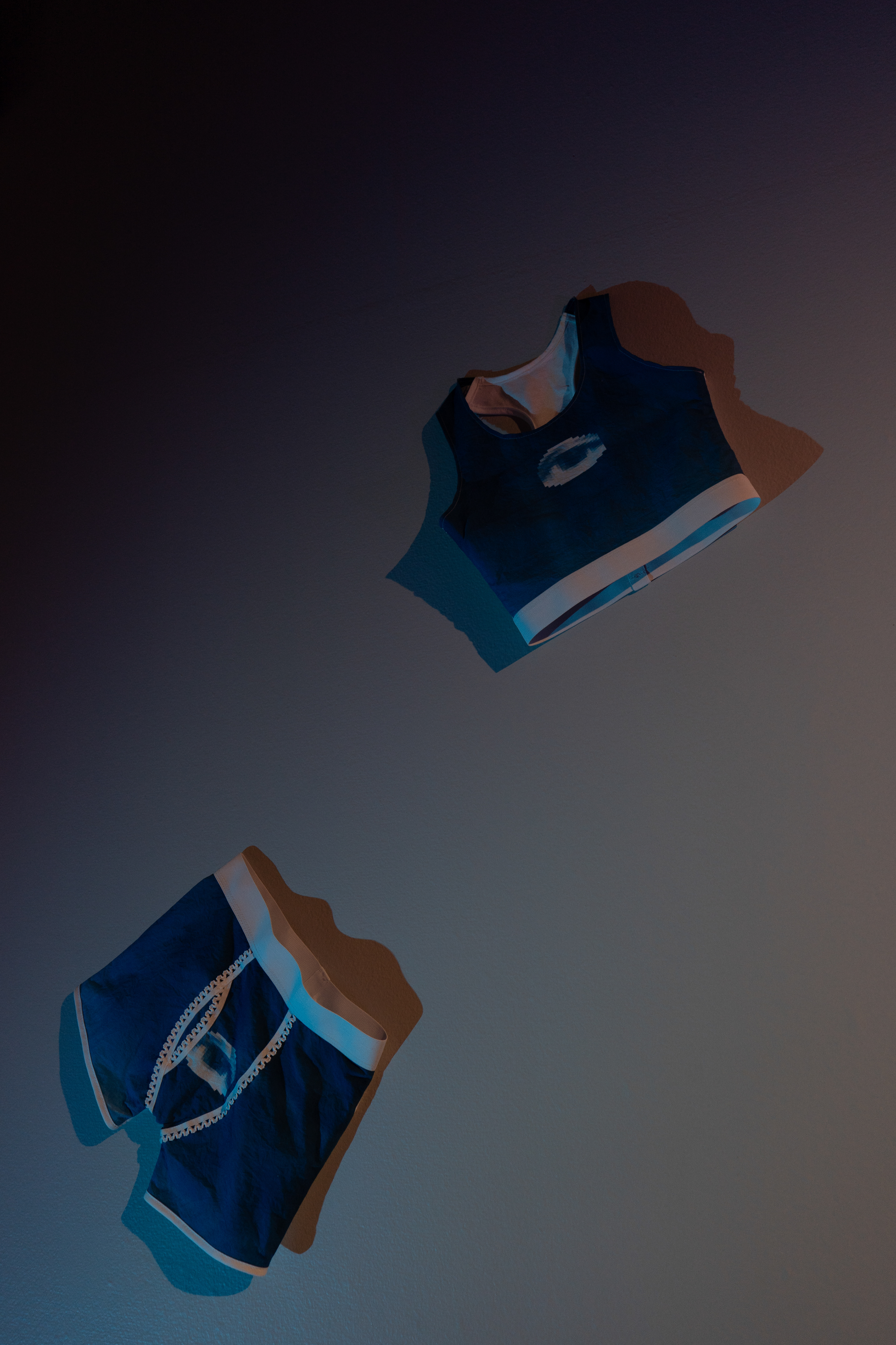 Nobody's business, cyanotype on cotton/mixed media/sewing, 2025