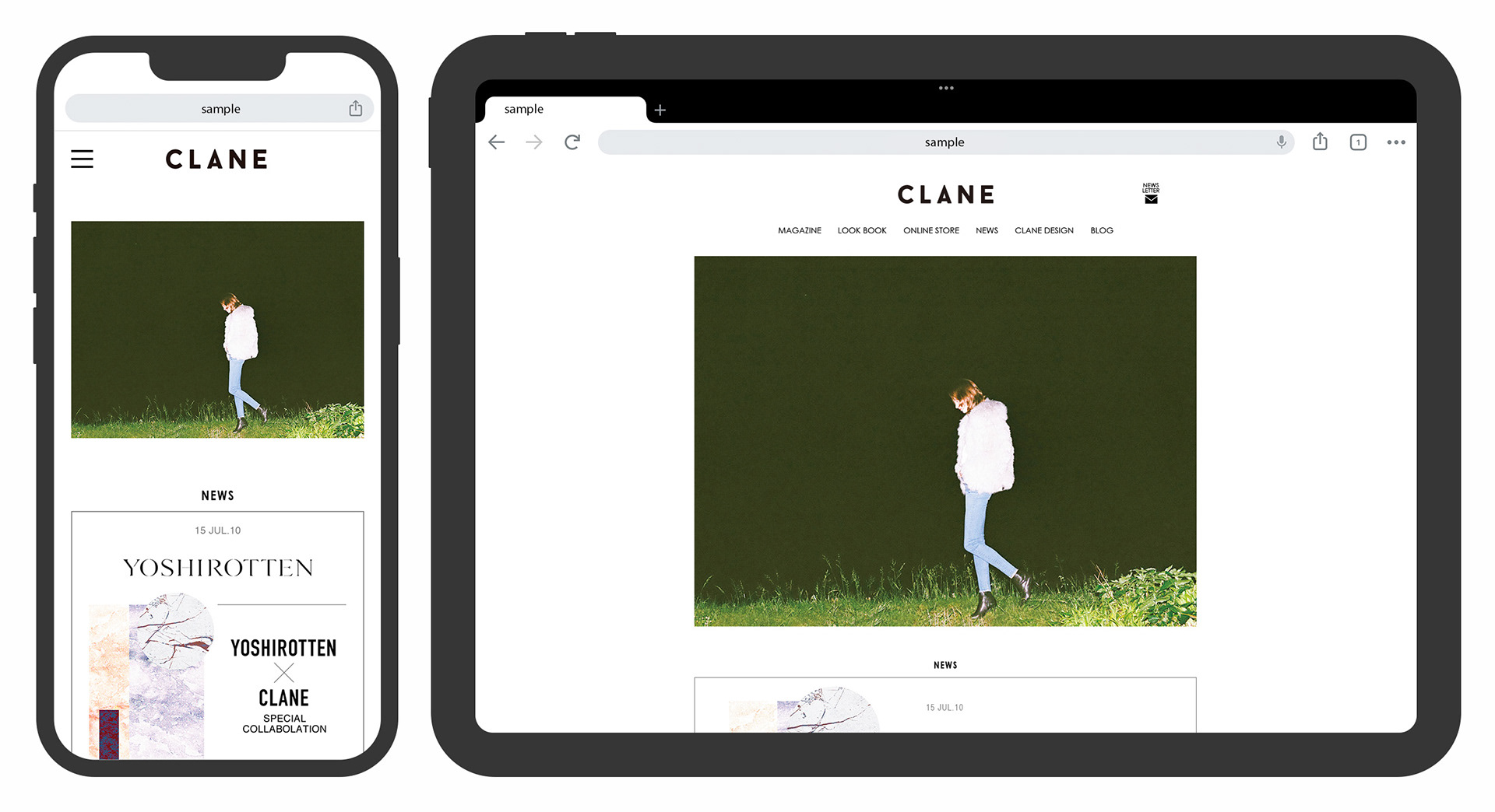CLANEブランドサイト(スタートアップ時)