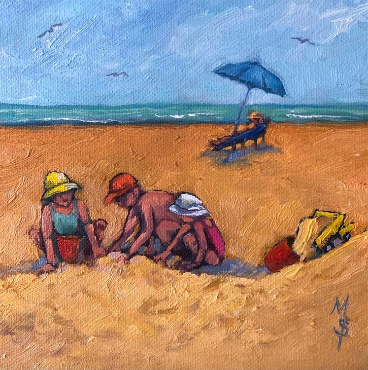Another Day at the Beach 6"x6"