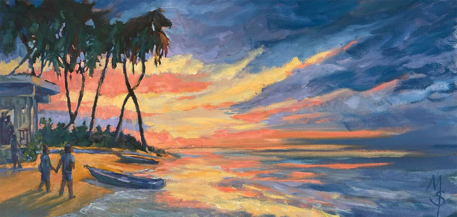 Sunset Beach 10"x20"