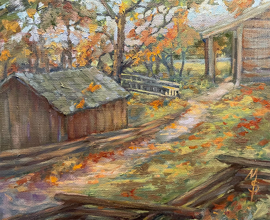 Outbuildings at Mabry Mill  8"x10"