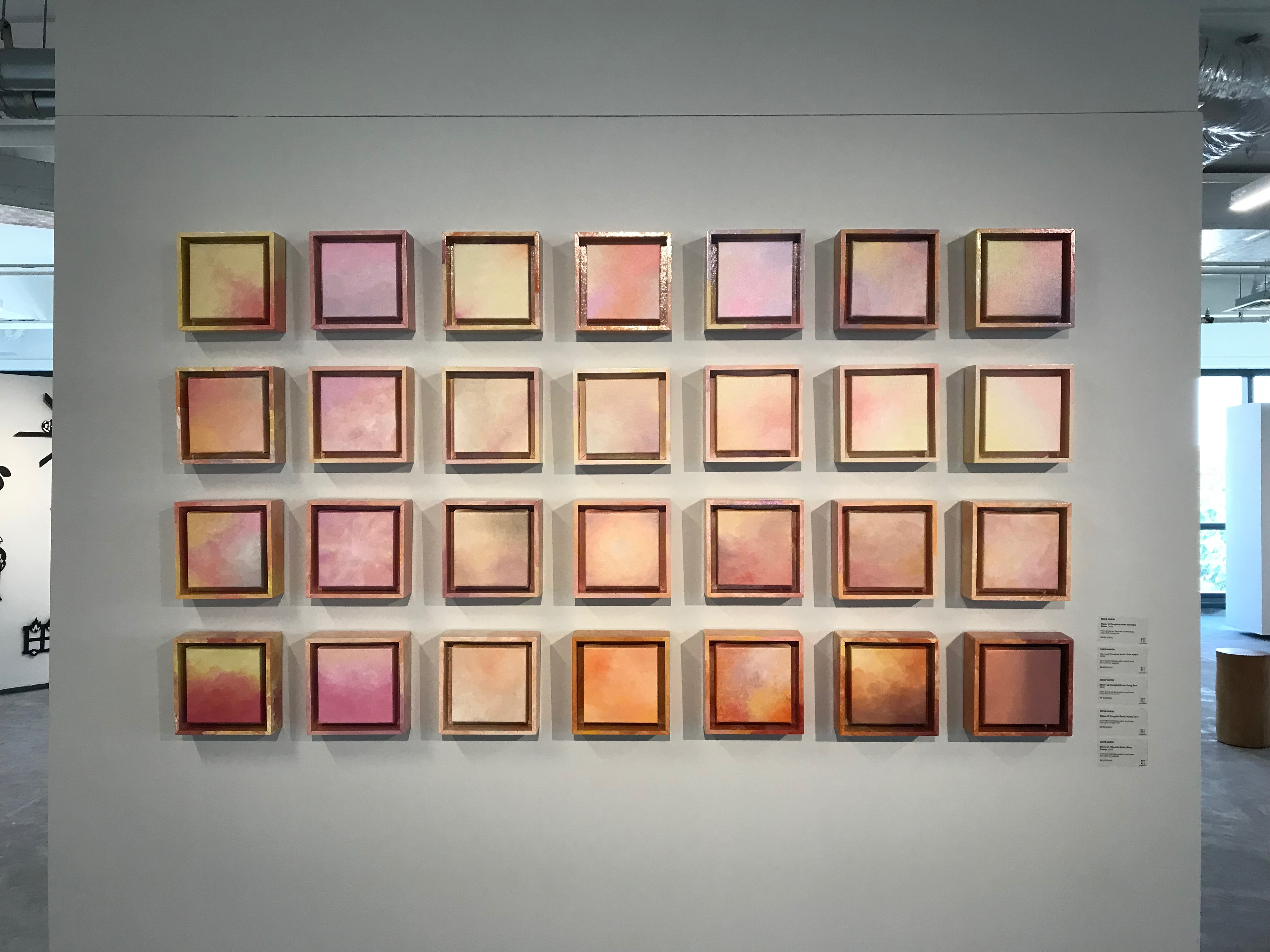 Waves of Thoughts Series, 2018, Oil on Canvas and Wood Frame, 30cm x 30cm (each)