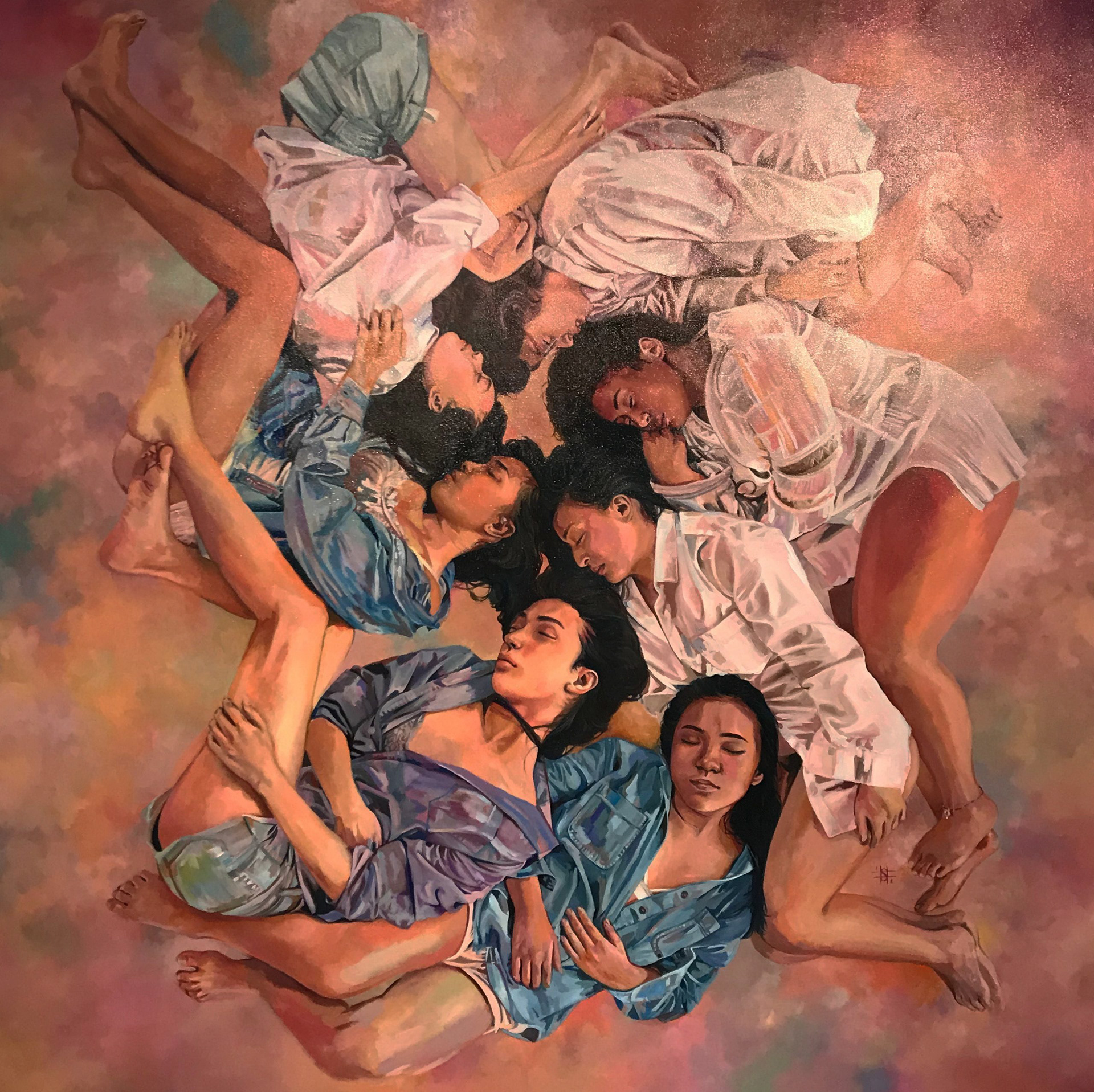 Rest Deeply (Deep Rest), 2018, Oil on Canvas, 213.6cm x 213.6cm