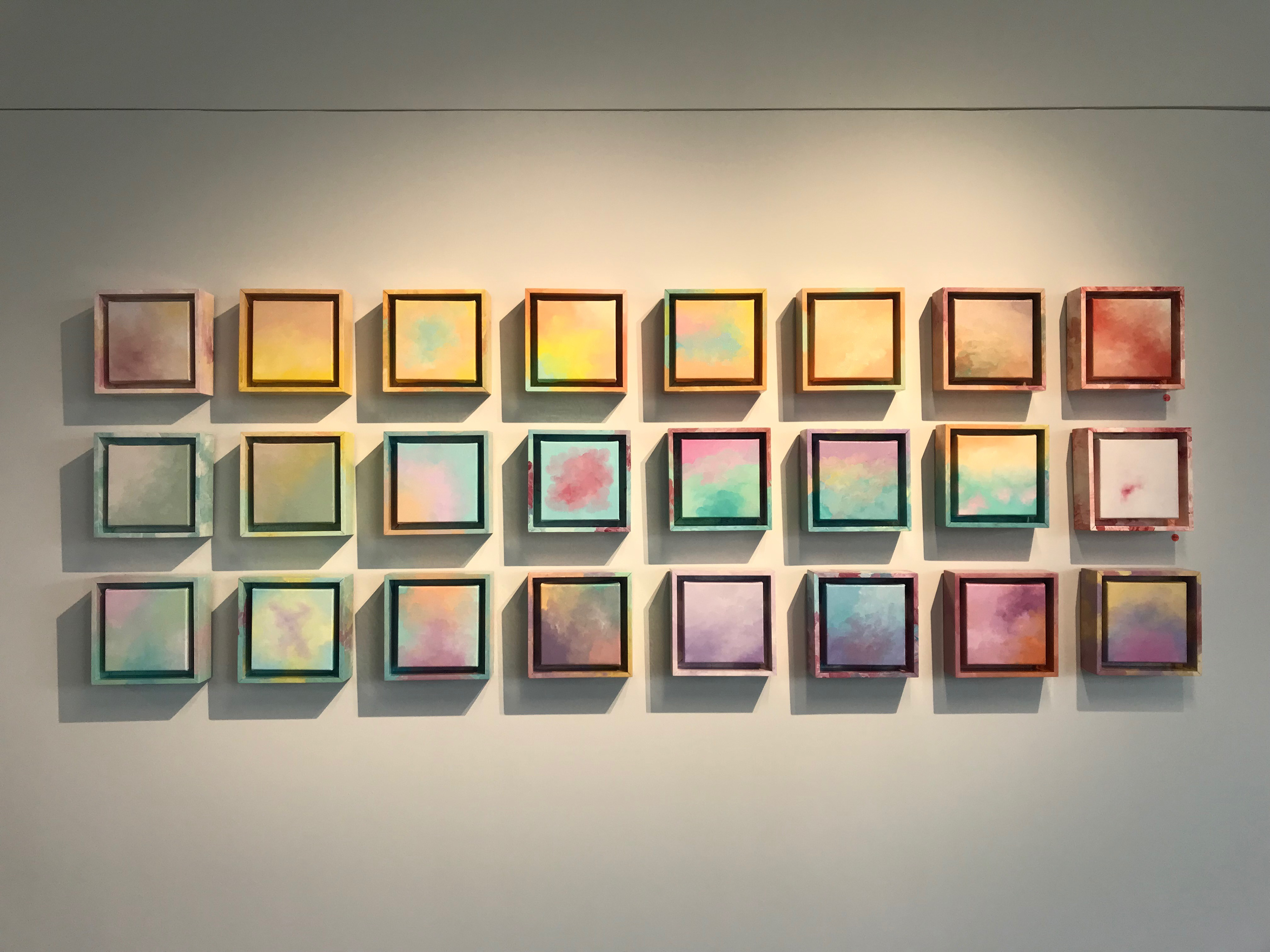 Waves of Thoughts Series, 2018, Oil on Canvas and Wood Frame, 30cm x 30cm (each)