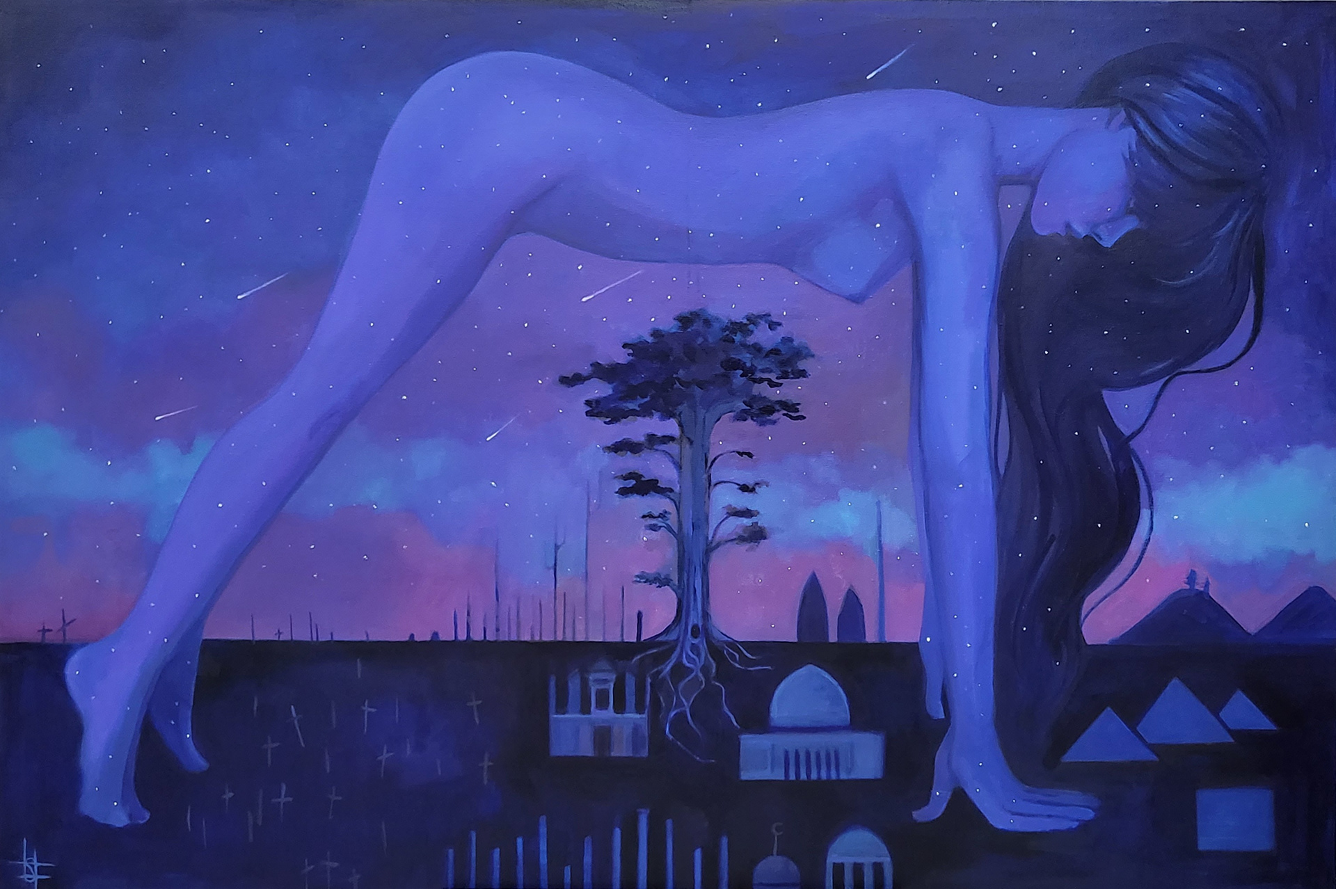 Nuit, 2021, Oil on Canvas, 137.4cm x 91.8cm