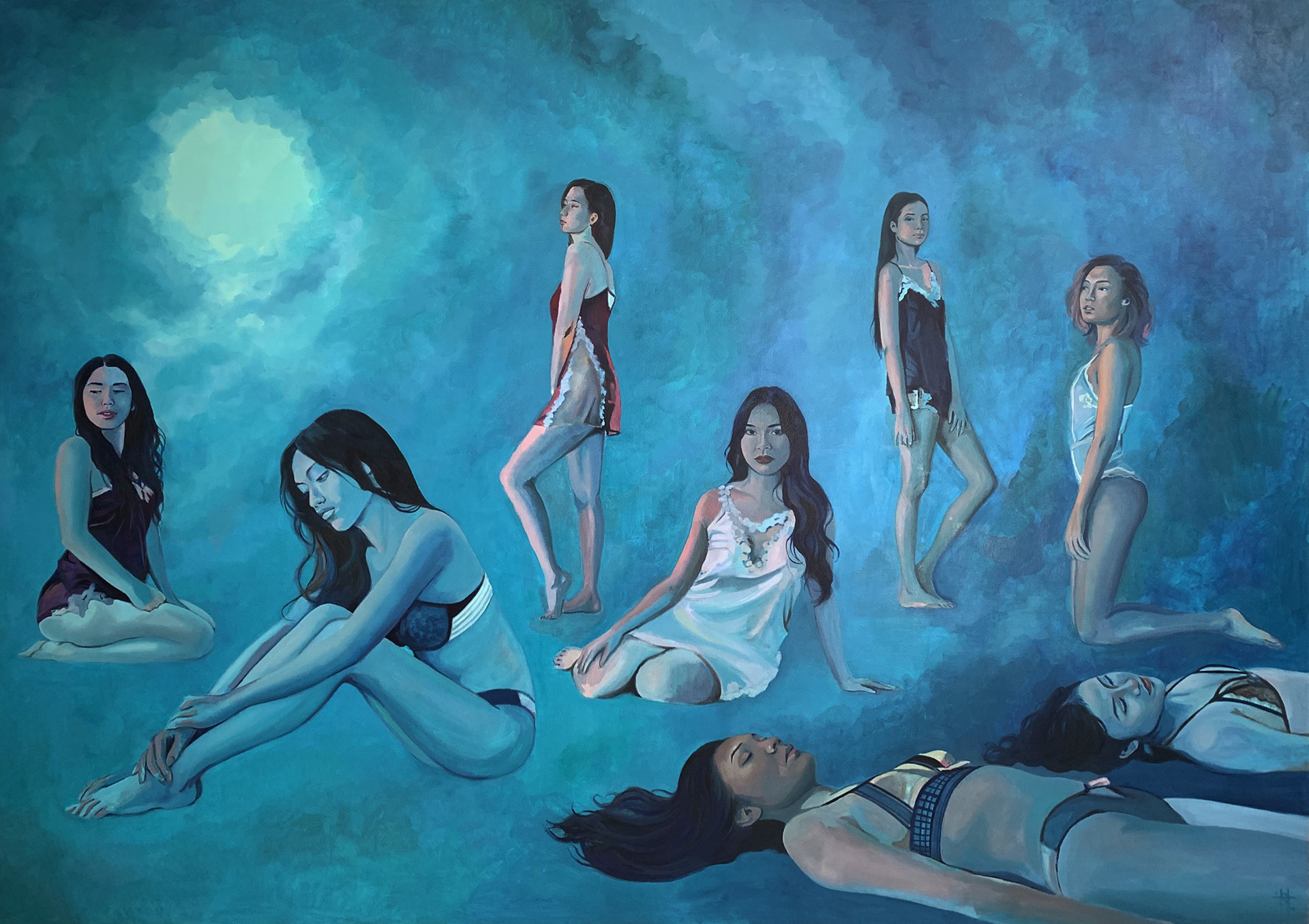 Descension, 2019, Oil on Canvas, 183cm x 259cm