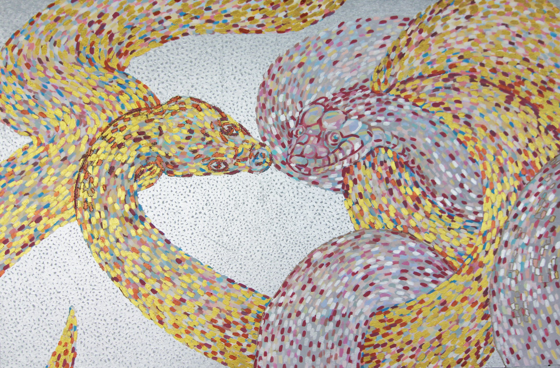 Snake Dream, 2018, Mixed Media on Canvas, 137.5cm x 92cm