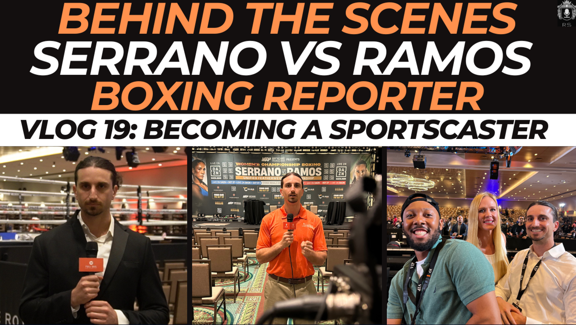 YouTube Thumbnail for Becoming a Sportscaster Vlog Series