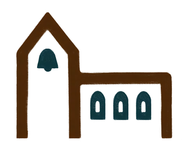 "Oleiros" Street Sign Illustration - Church