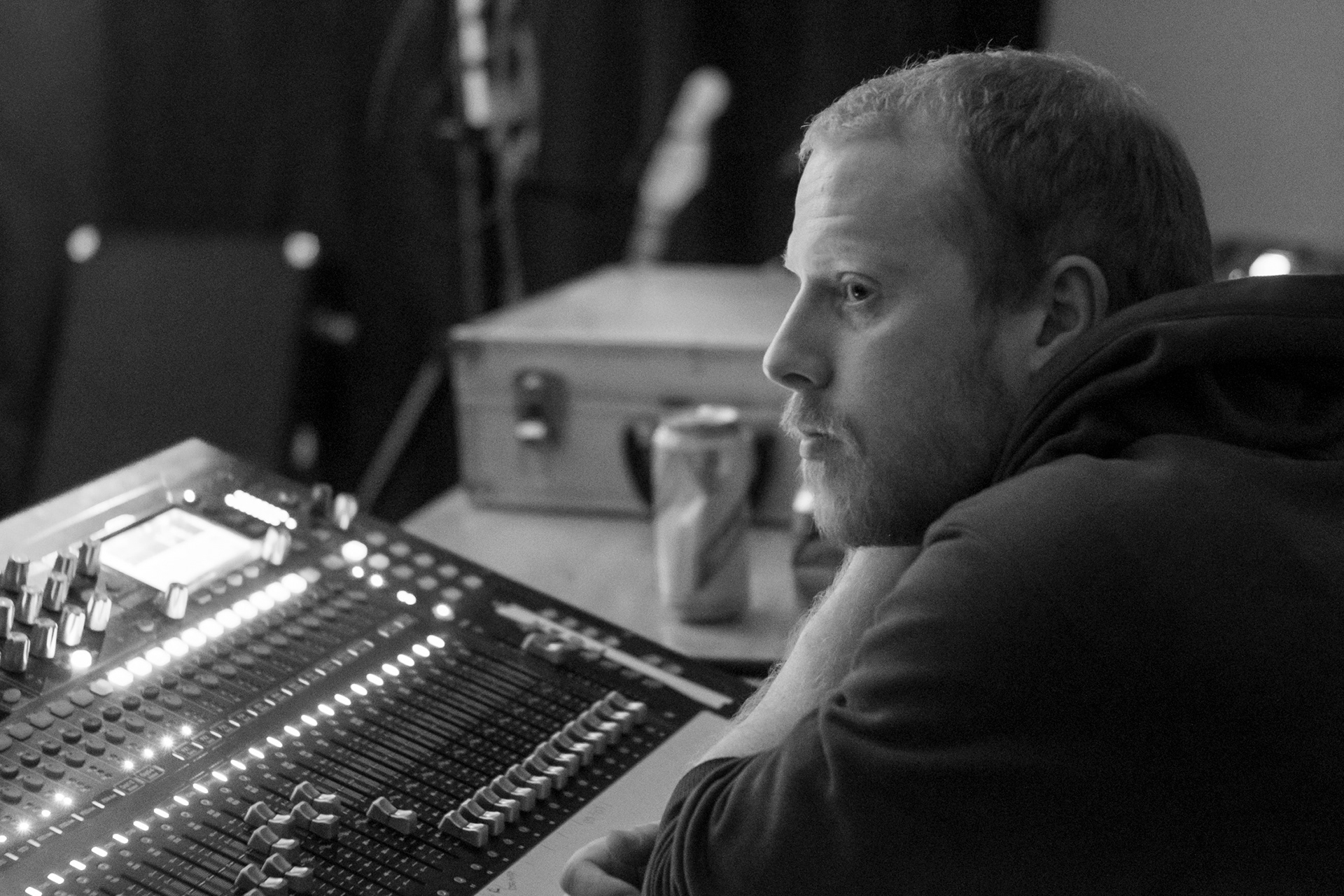 Sam at the mixing desk