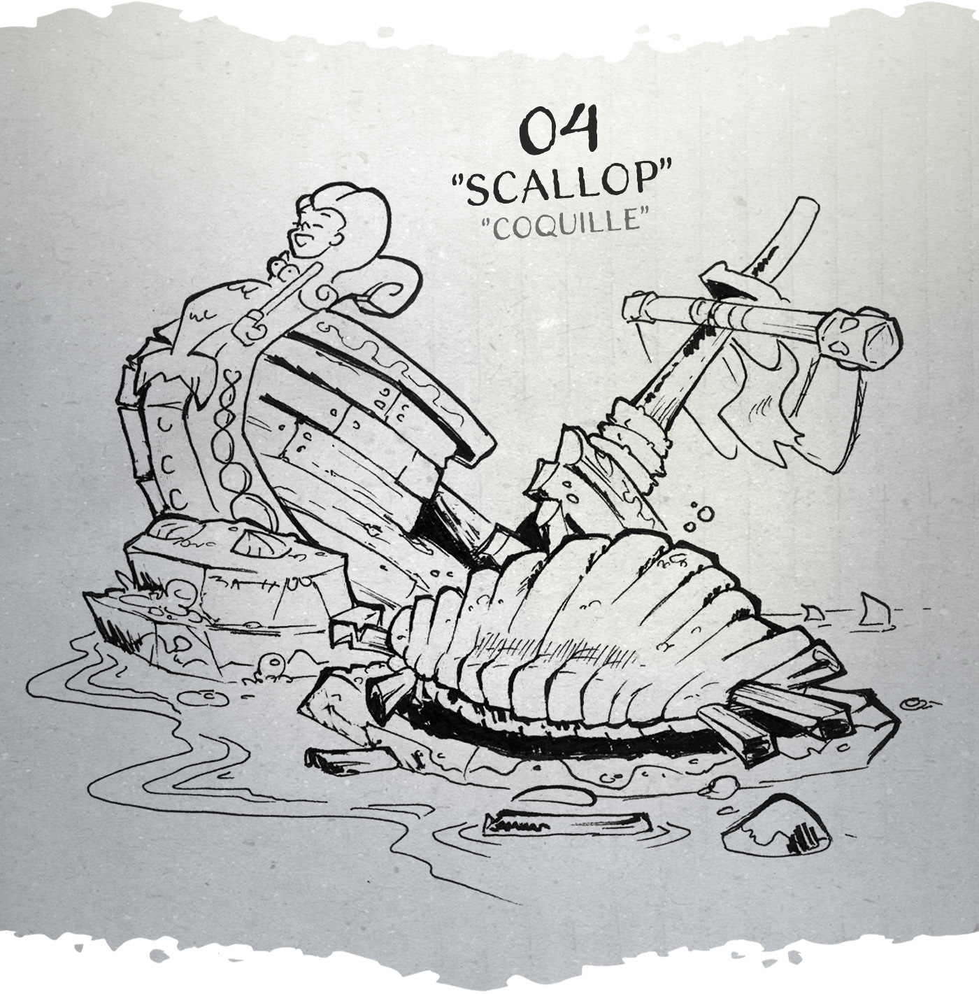 inktober batt cauchy - scallop coquille