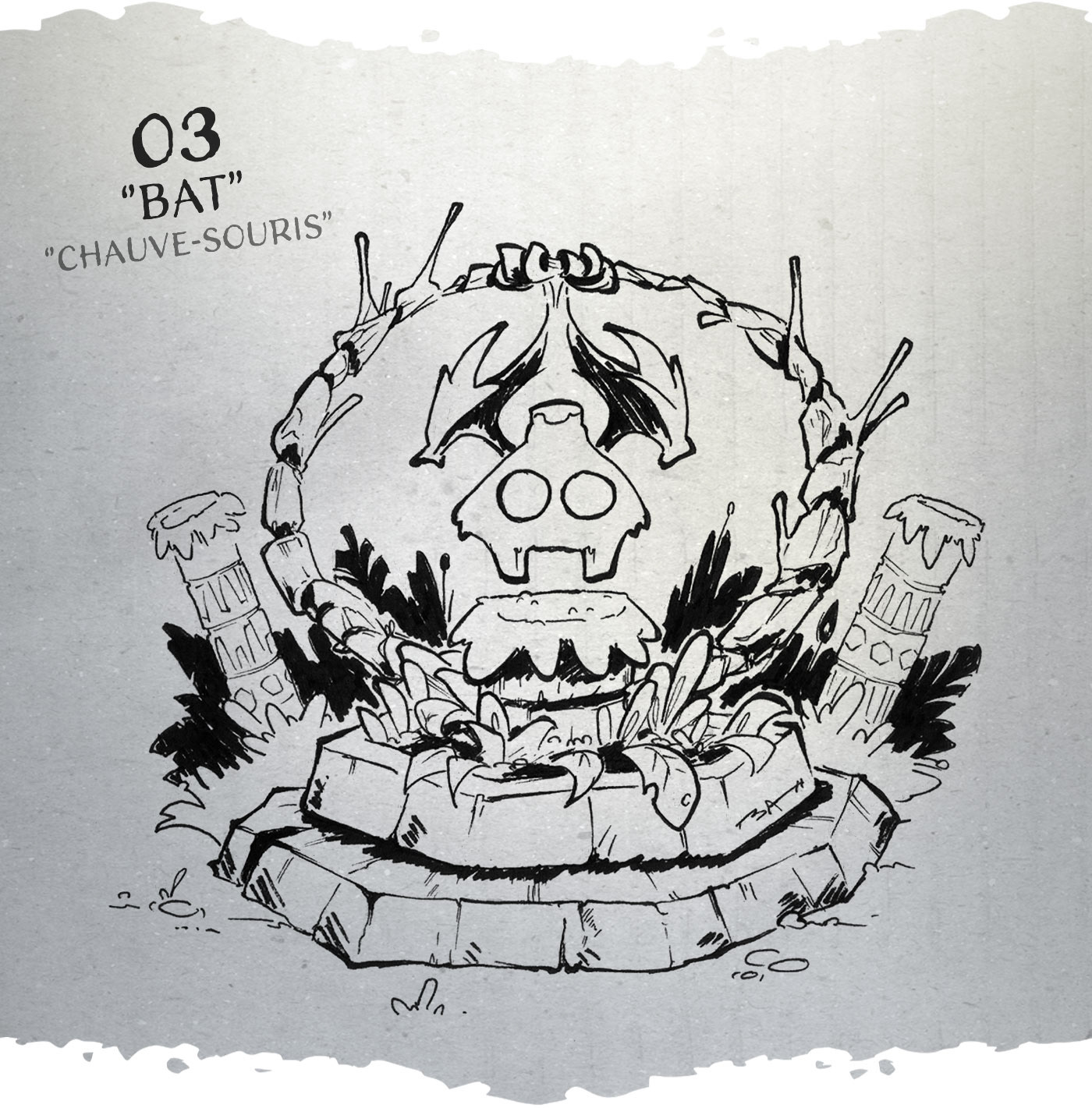 inktober batt cauchy - bat chauve-souris