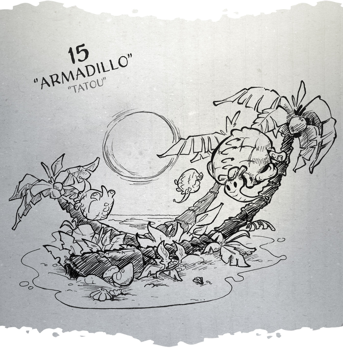 inktober batt cauchy - armadillo tatou