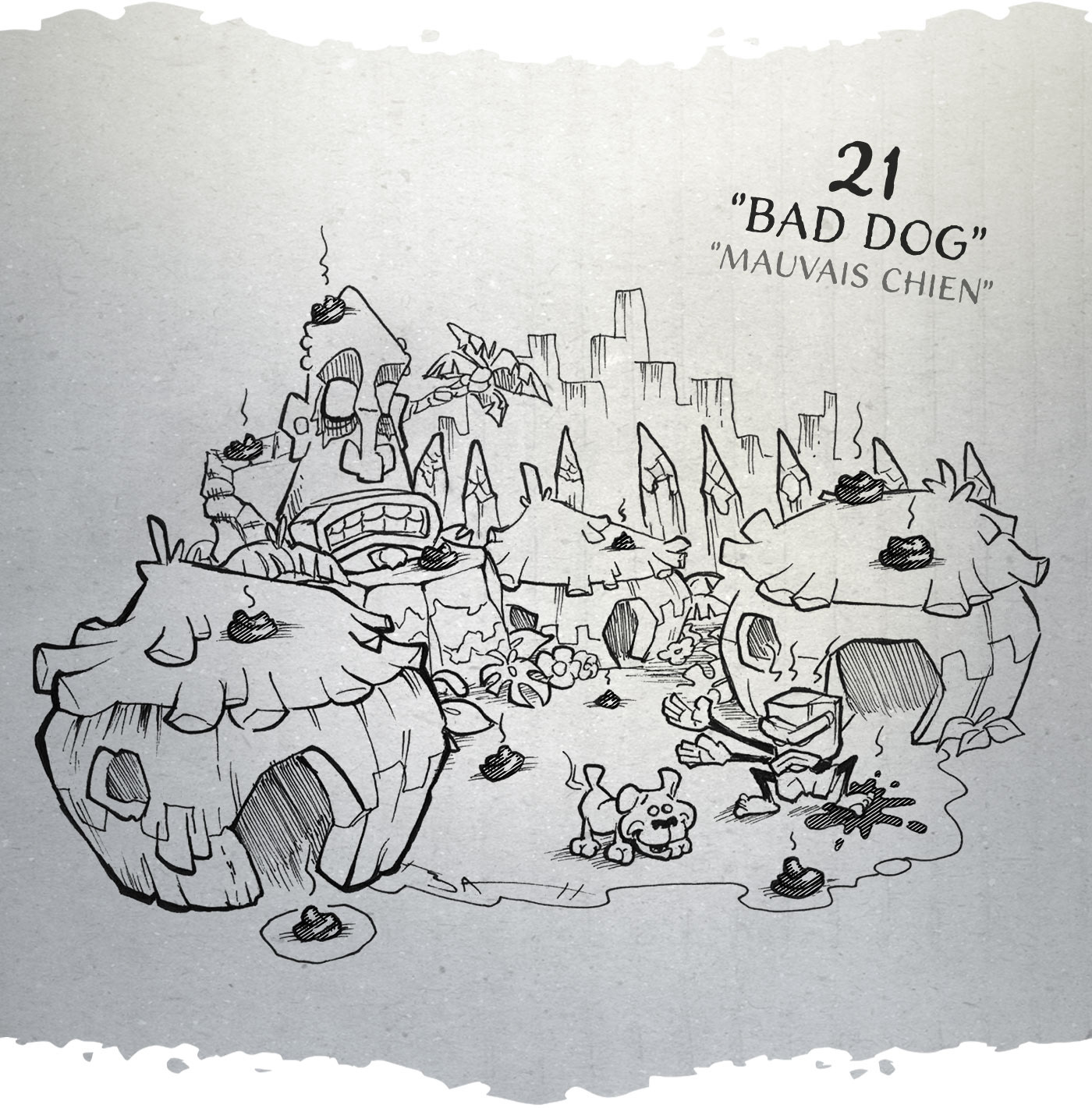 inktober batt cauchy - bad dog chien méchant