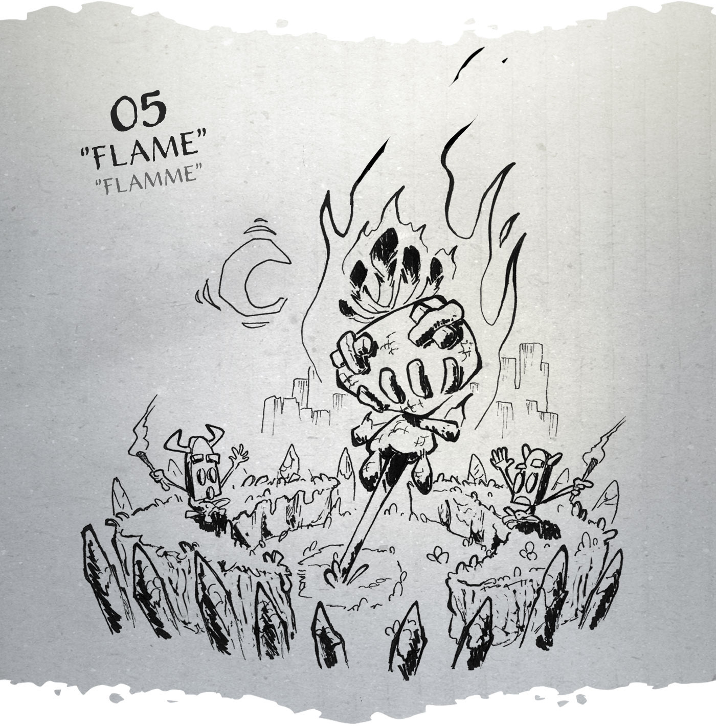 inktober batt cauchy - flame flamme