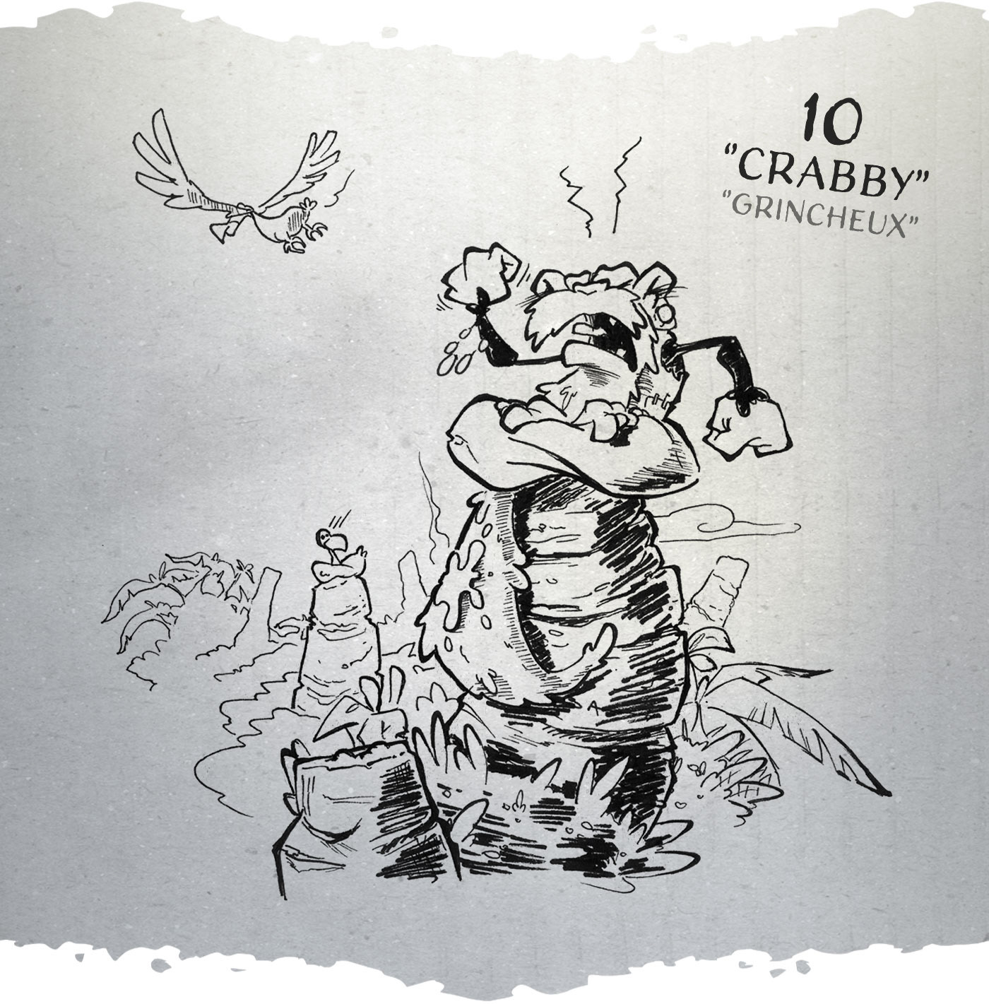 inktober batt cauchy - crabby grincheux