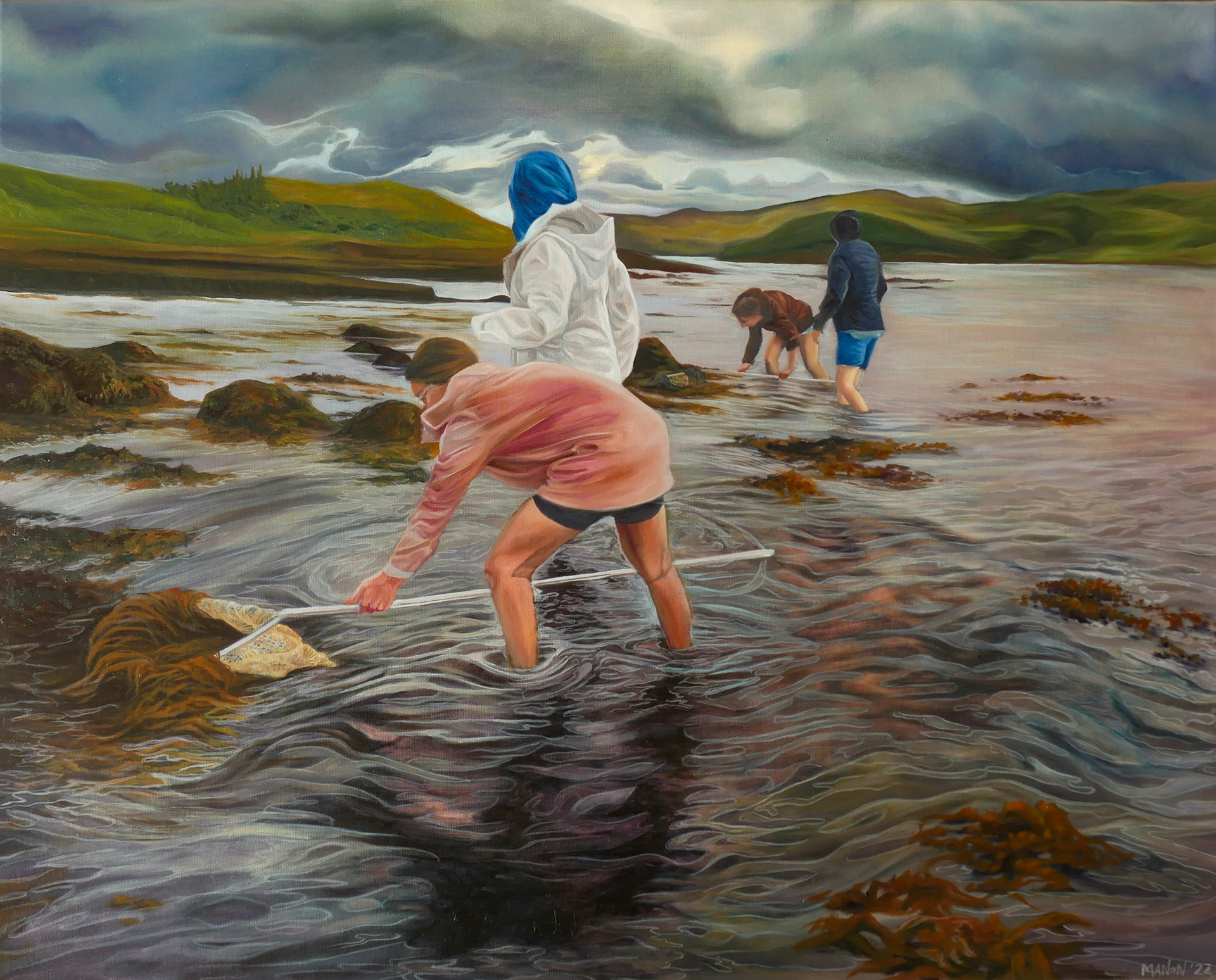 Shrimping- Oil on canvas