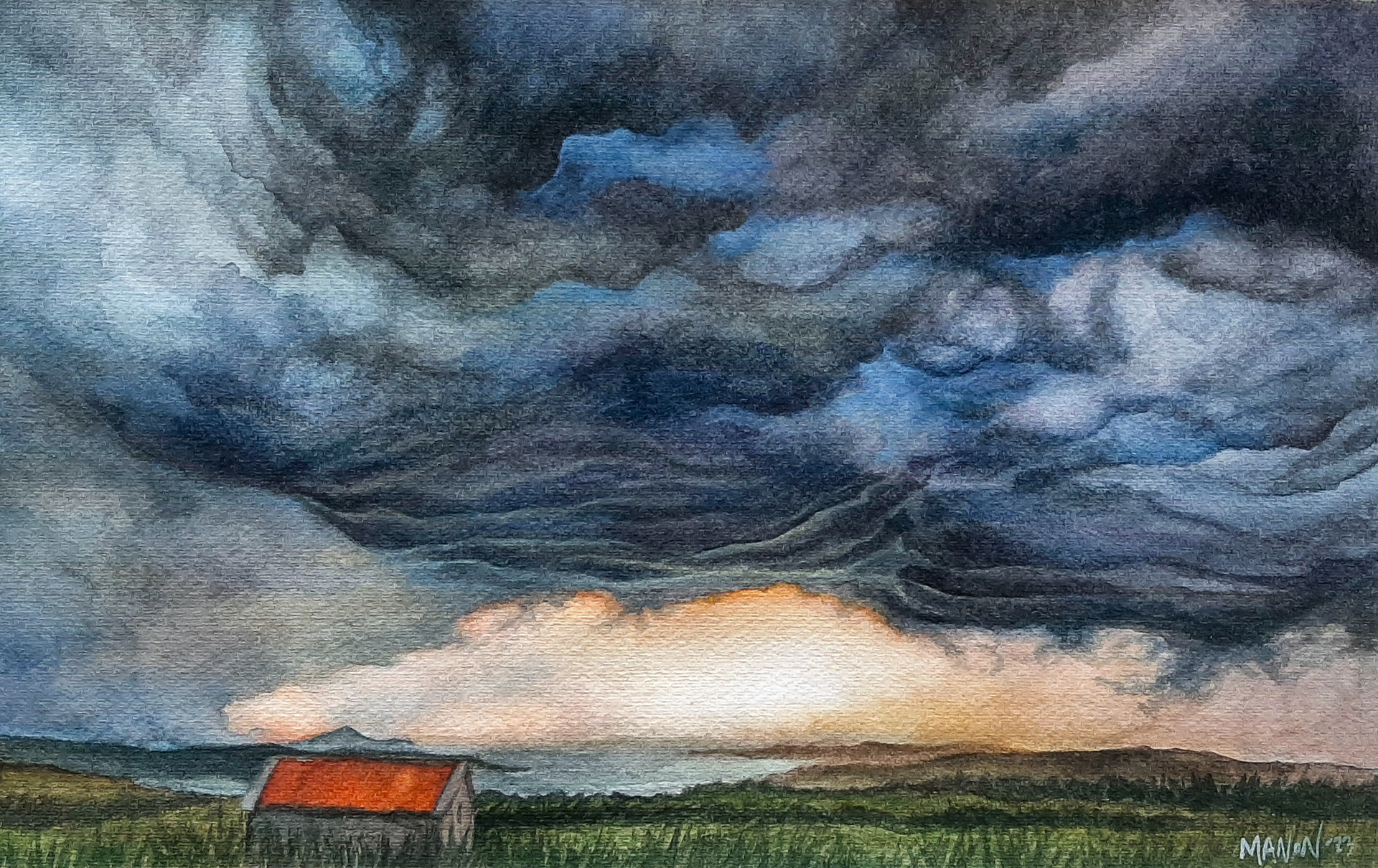 The view from Mo's house- Watercolour