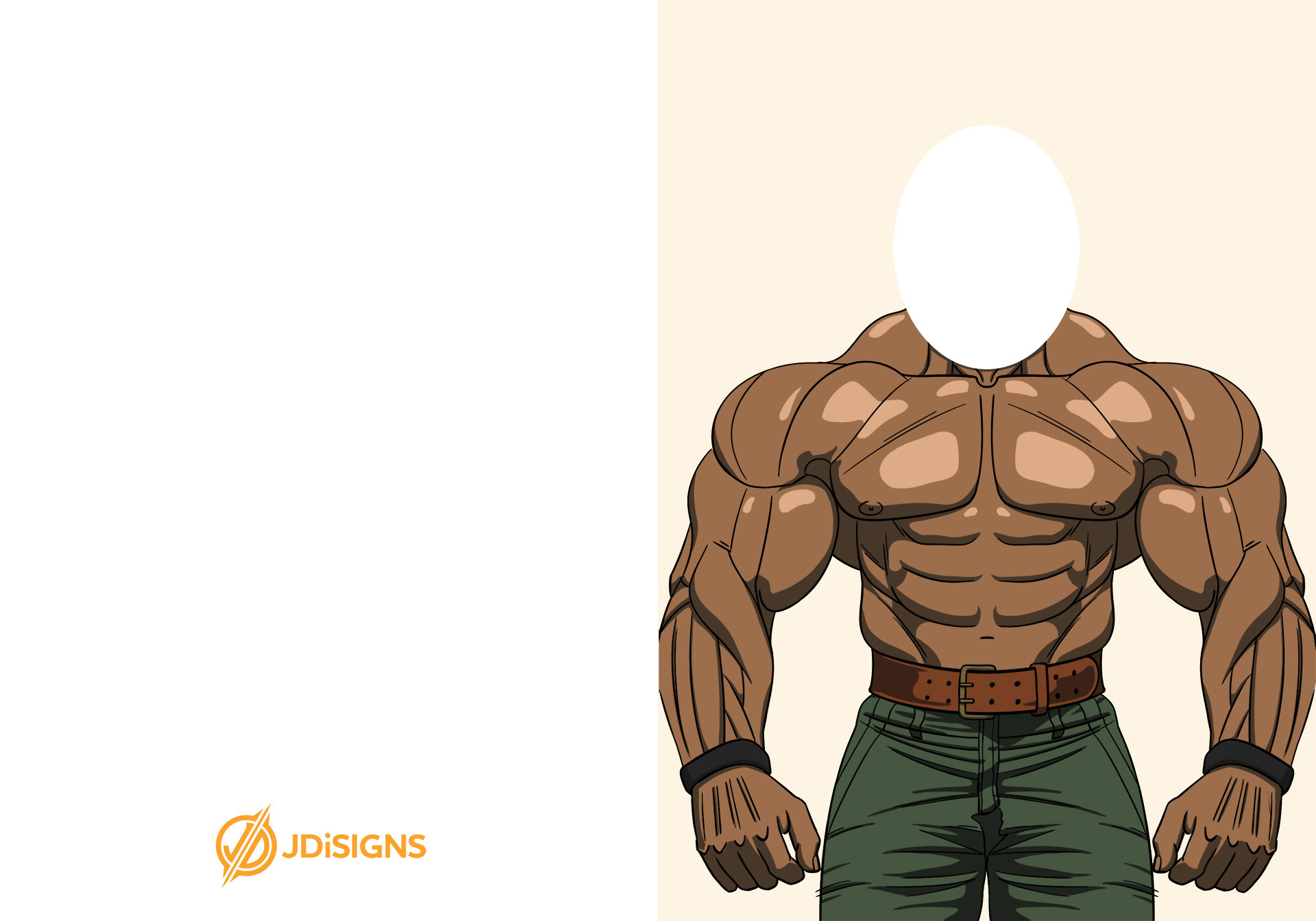 Muscle Filter Birthday Card Outside Bodybuilder