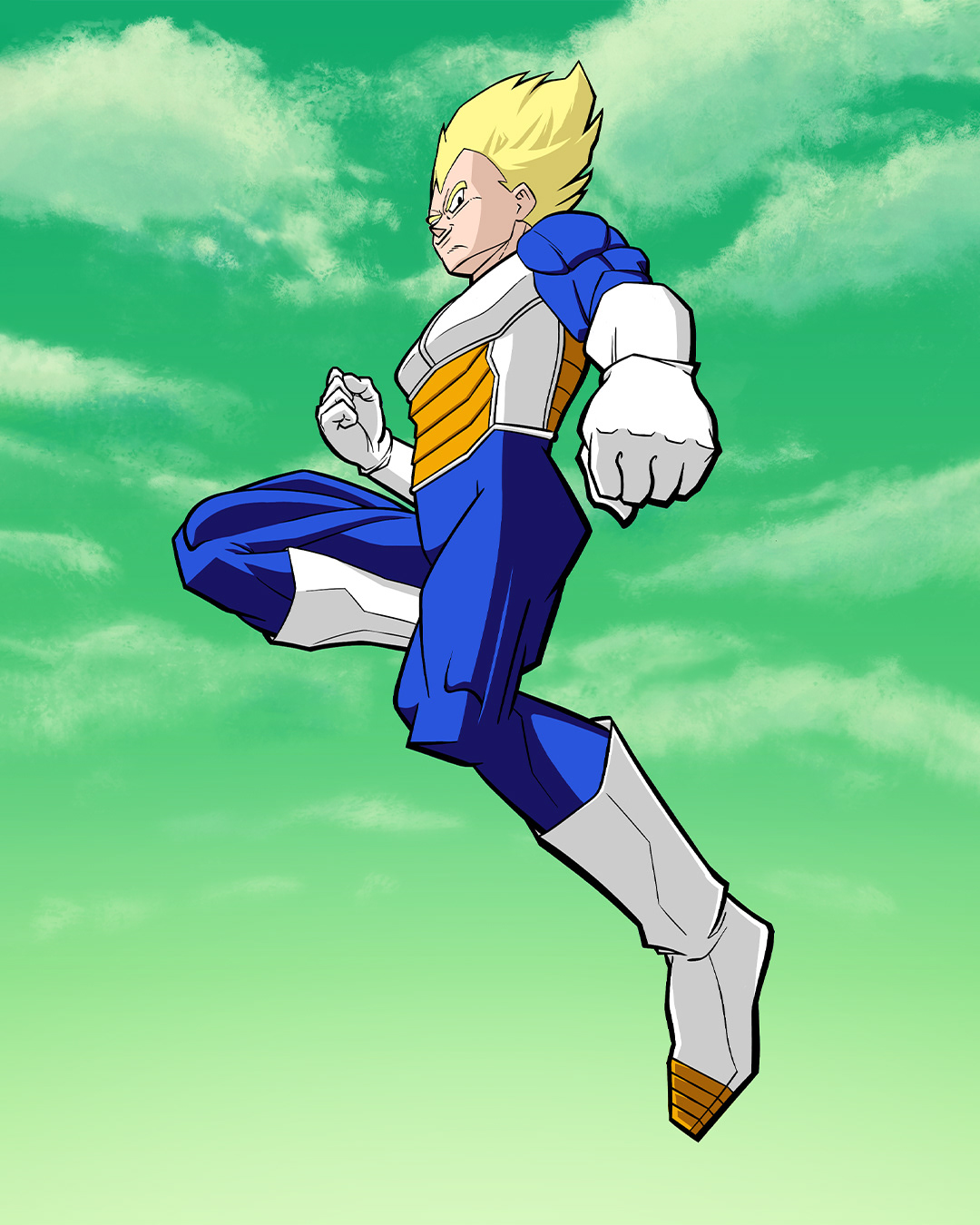 Low Angle Flying Vegeta Super Saiyan