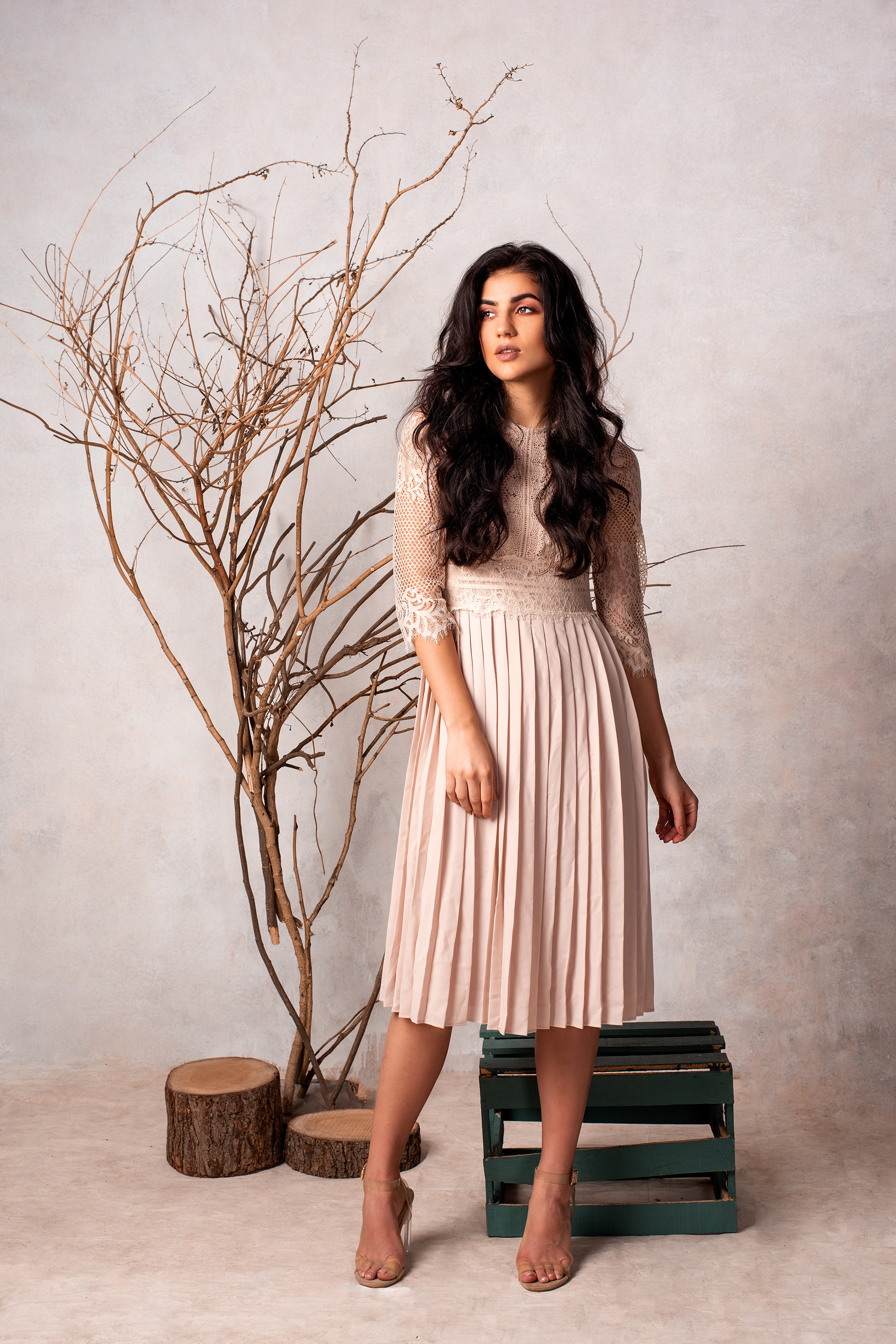 Outdoor fashion photoshoot with model in evening gown by Argho Photography