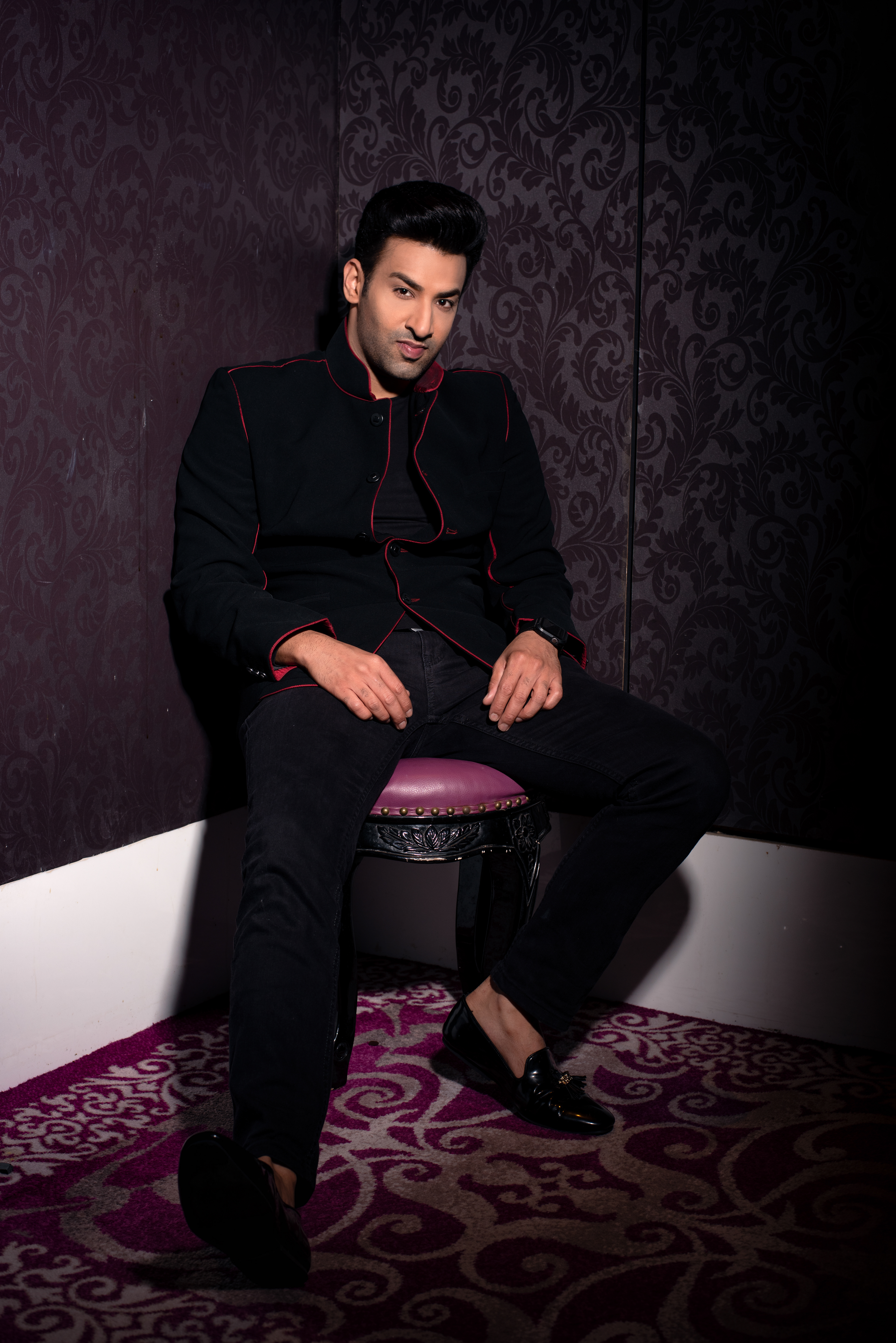 Portrait of television actor Kanan Malhotra during a Mumbai studio photoshoot by Argho Photography