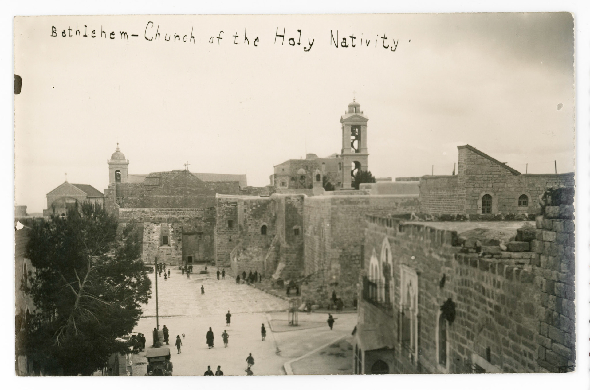 Miss Karimeh Abbud, Nazareth Photographer, Bethlehem–Church of the Holy Nativity. c. 1920–25. Silver print postcard.
