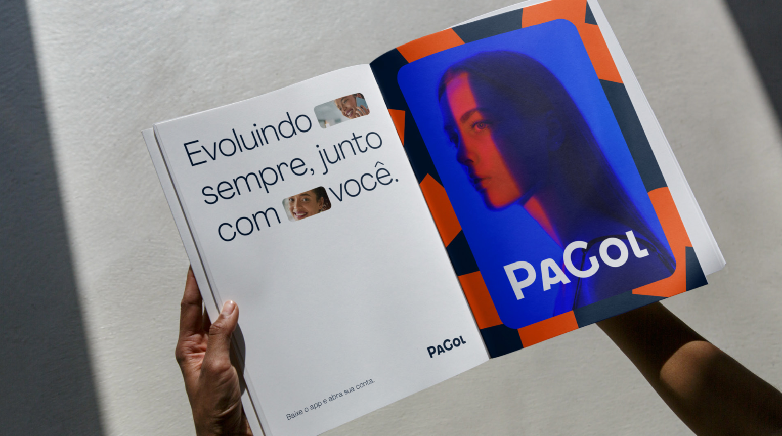 An example of a magazine ad from the brand guidelines.