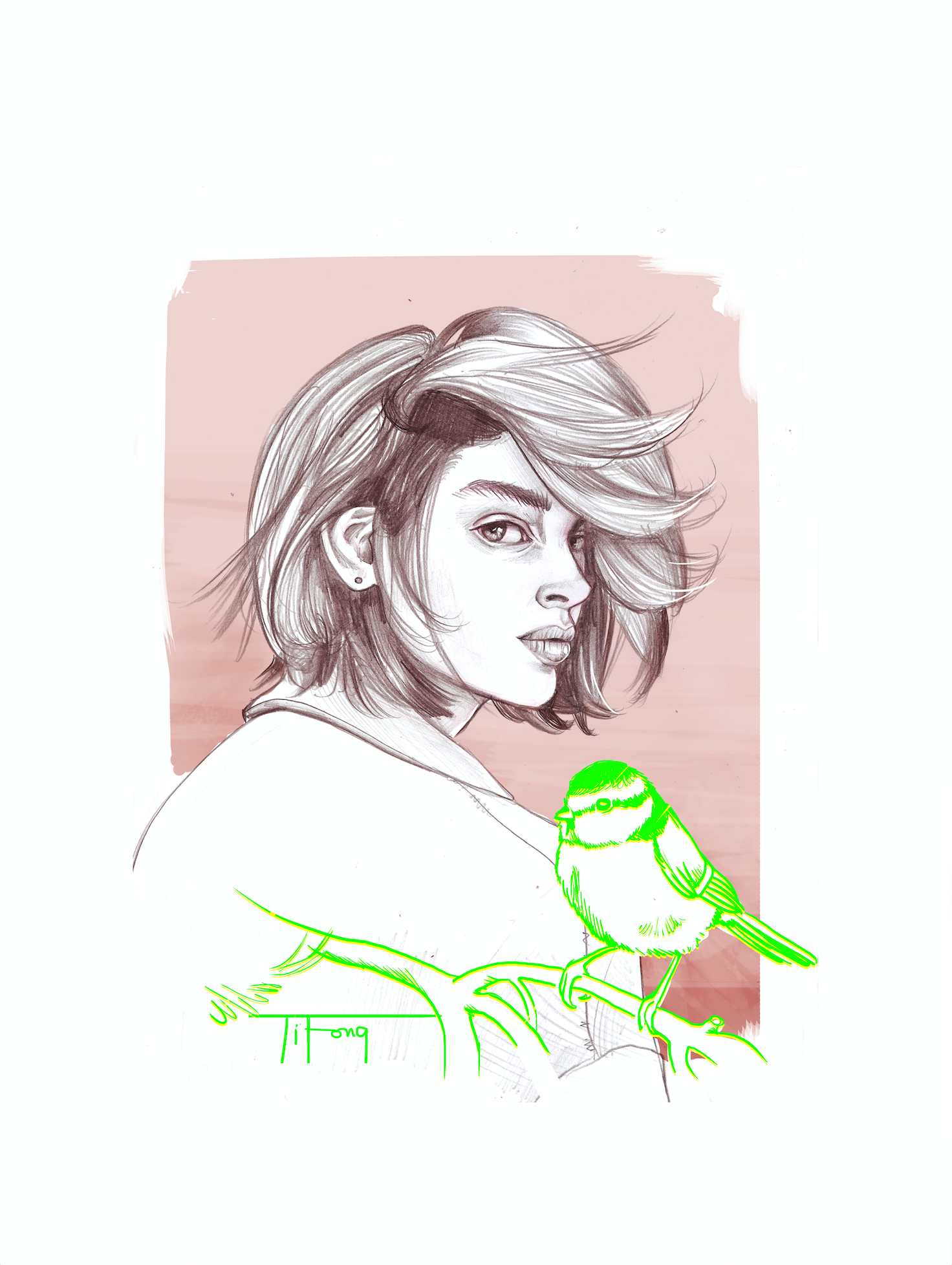 Woman bird one