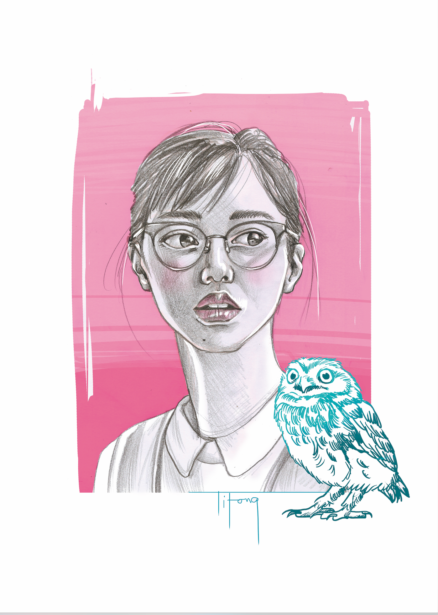 Woman bird four