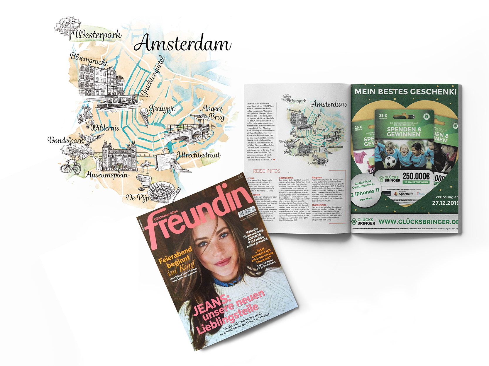 Magazin Freundin "Amsterdam" Layout