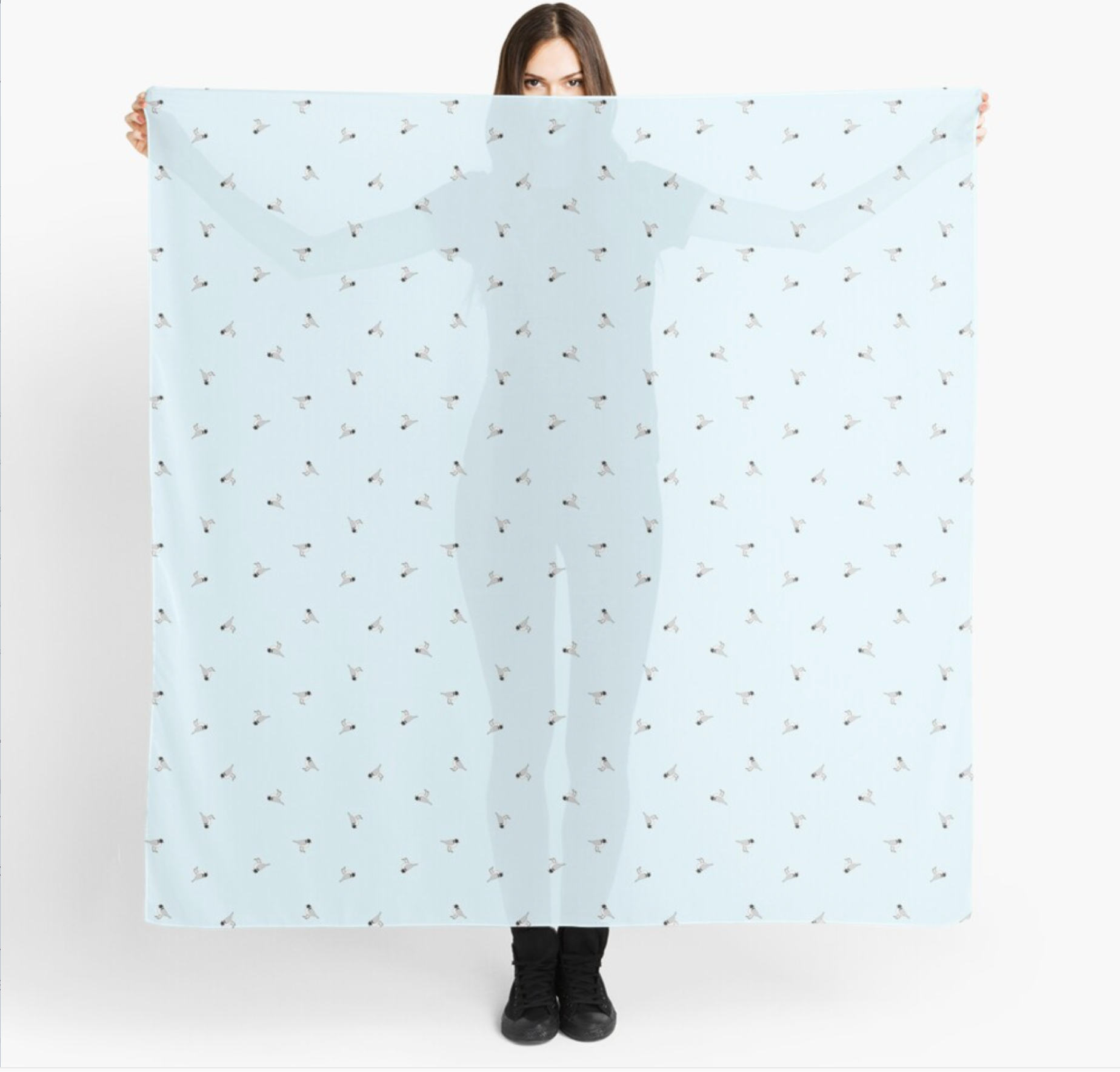 Scattered Hoodies print on scarf - sky blue