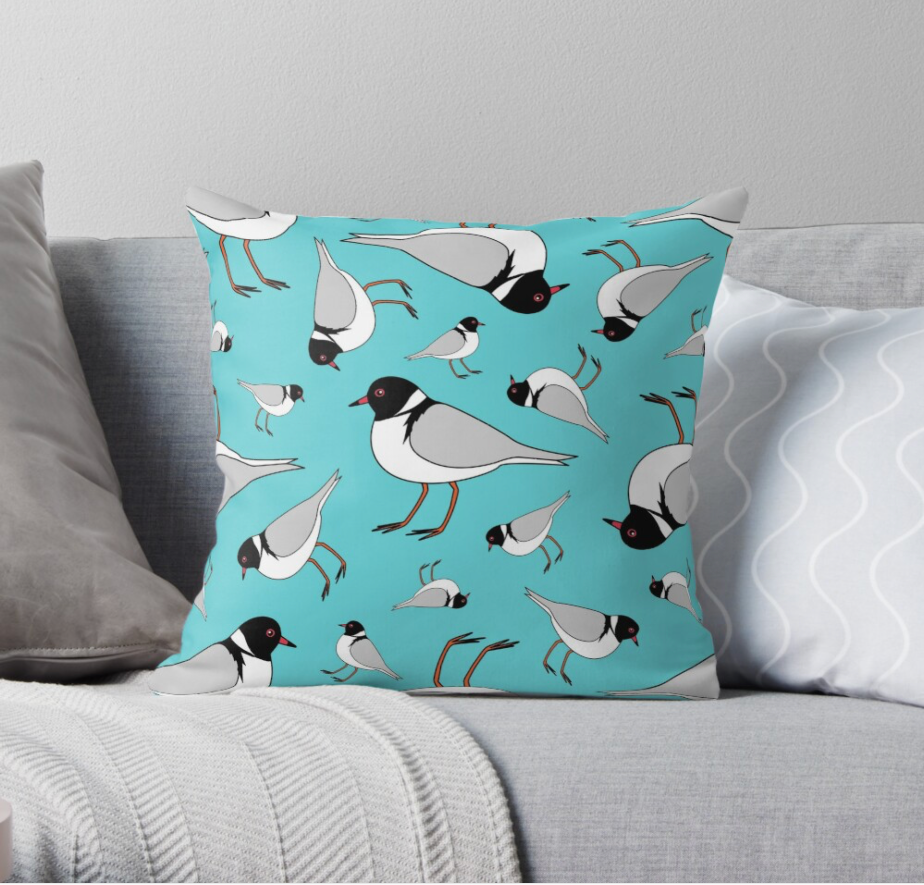 Hoodies Galore print on cushion - aqua