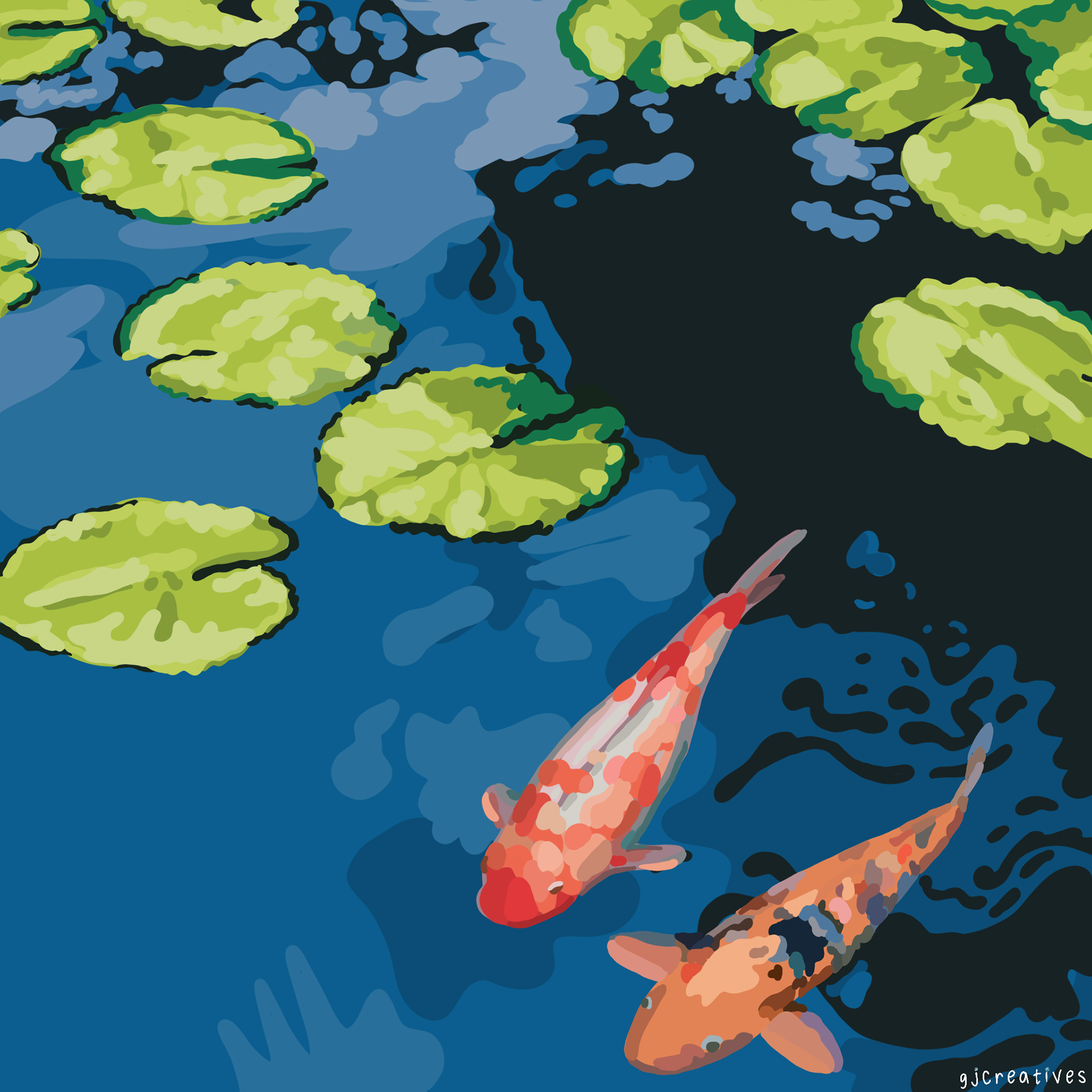 Koi Pond / Made with Procreate