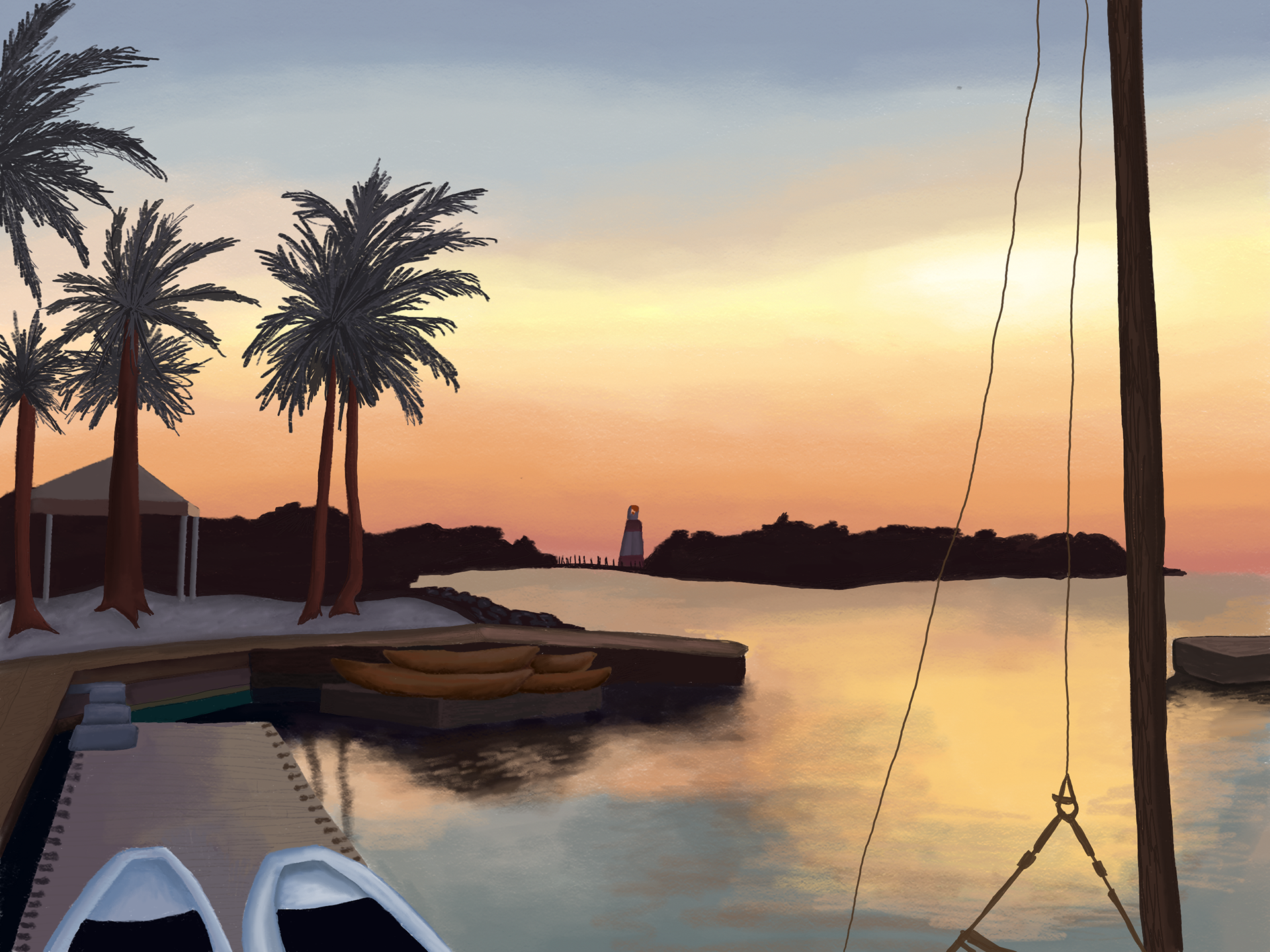 Marathon Key Beach | Made with Procreate