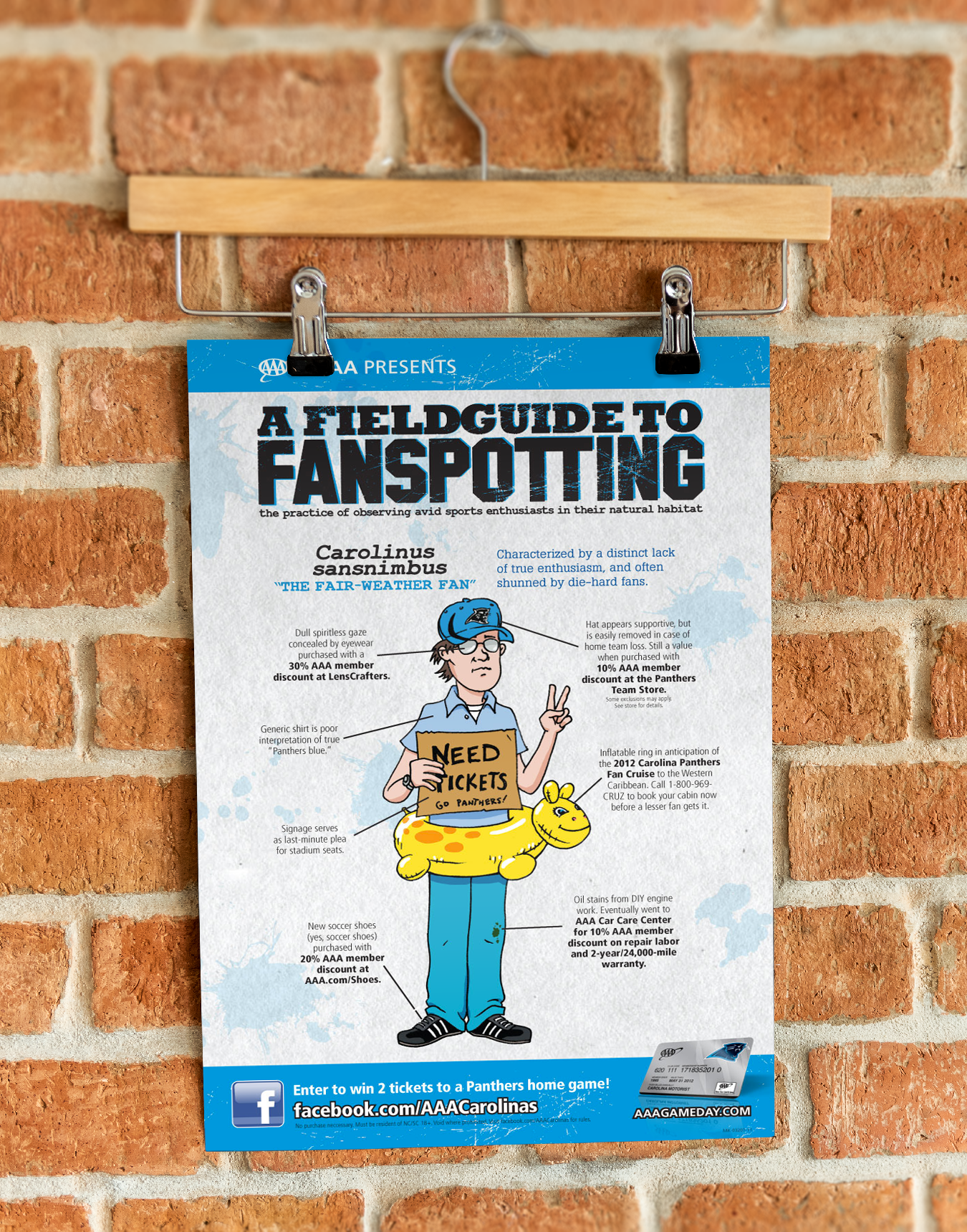 Poster illustration for Carolina Panthers promotion.