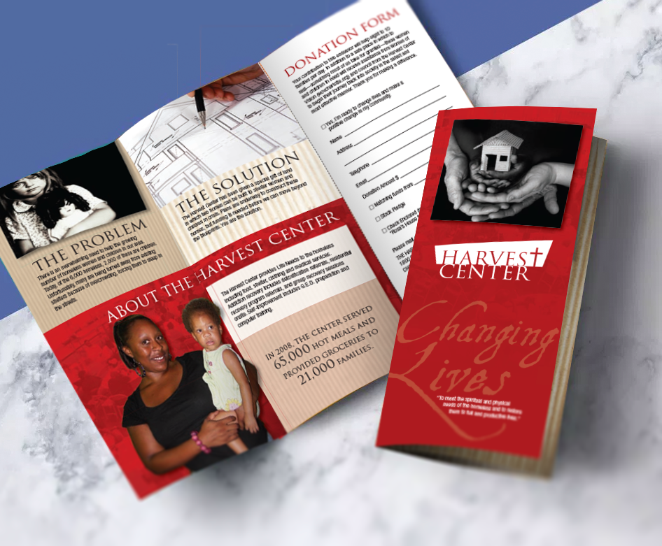 Brochure for charitable organization.