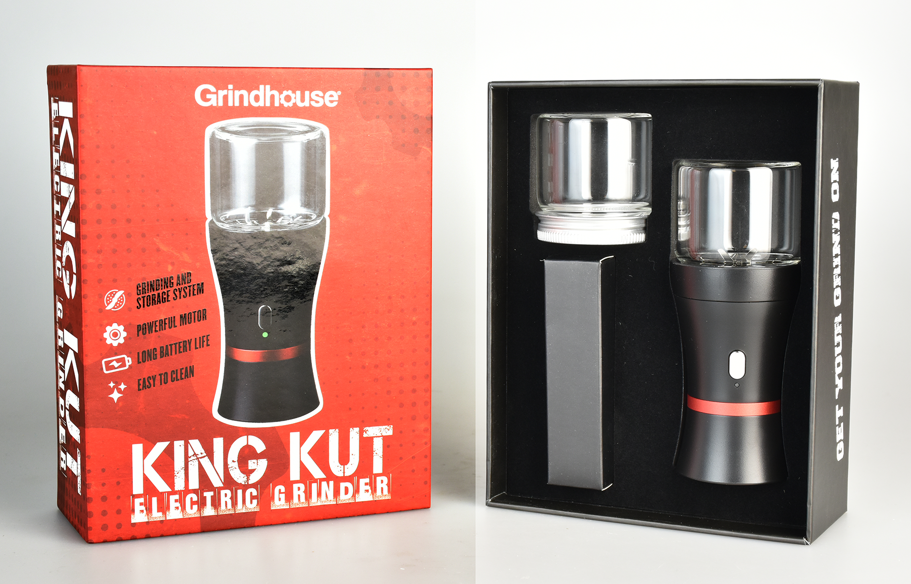 Package design for electric grinder.
