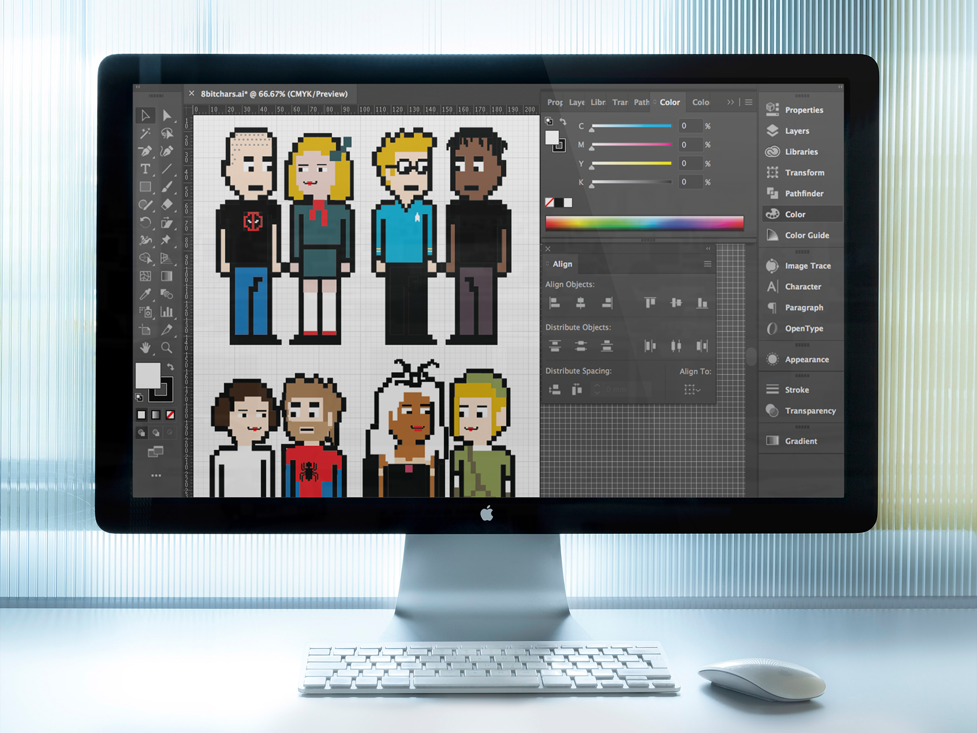 8-Bit character design for geek speed dating business.